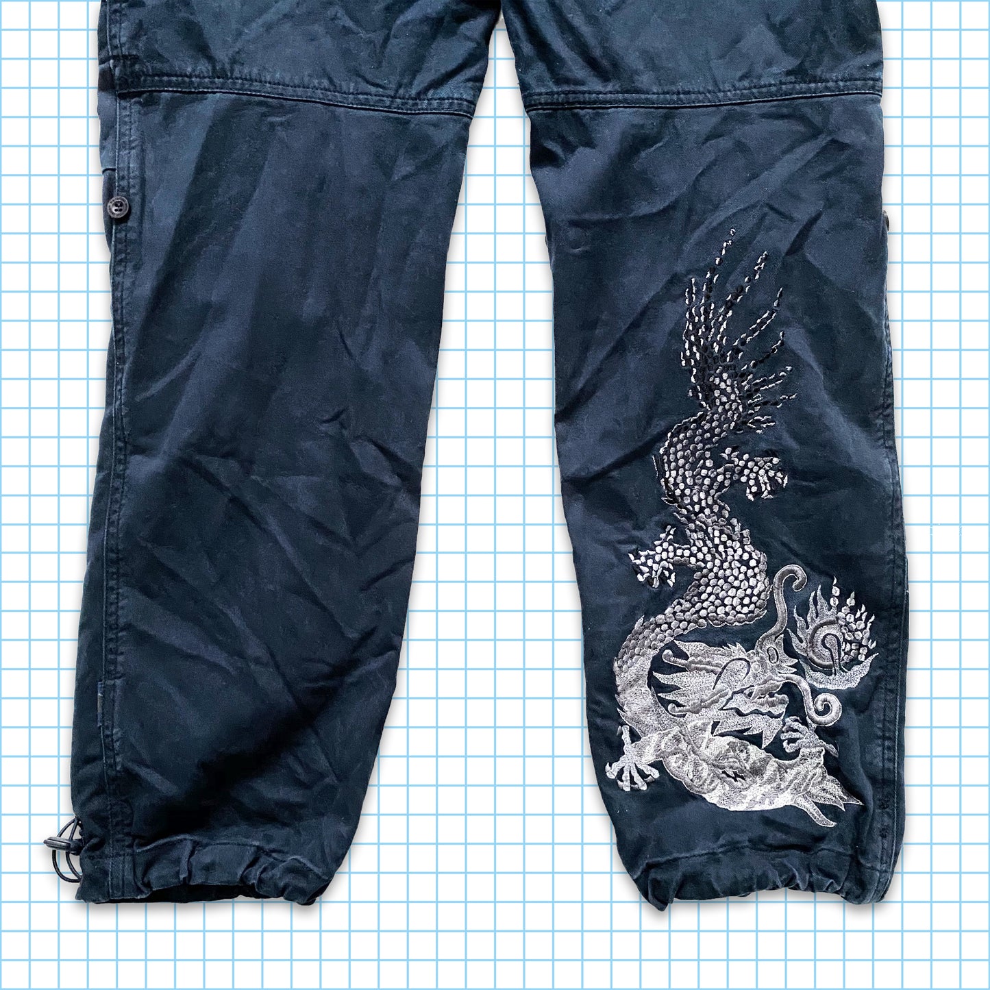 Maharishi Midnight Navy Dragon Snopants brodés - Petit