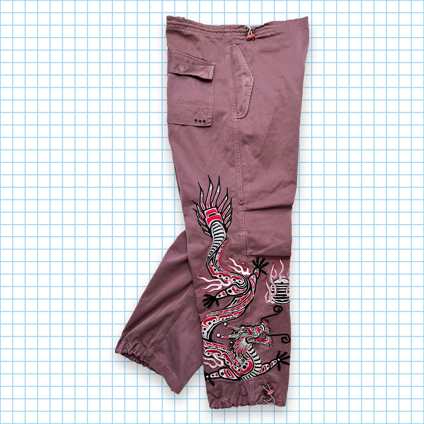 Maharishi Dusty Pink Dragon Embroidered Snopants - 28" - 32" Waist