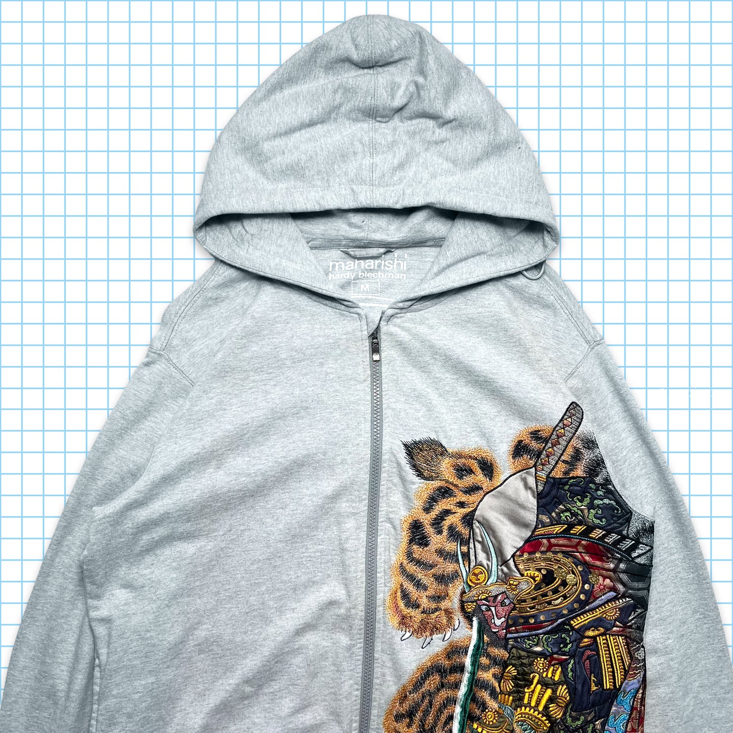 Maharishi Heavily Embroidered Samurai Zipped Hoodie - Medium