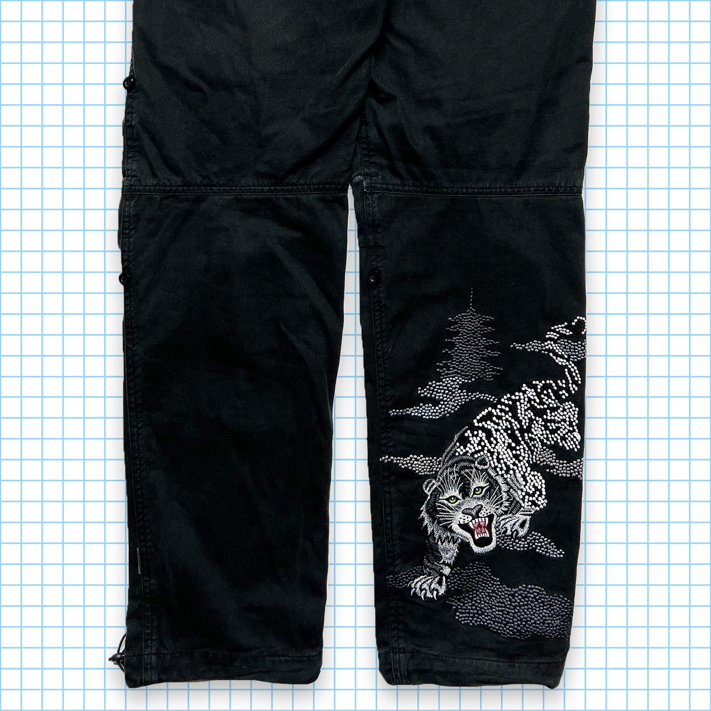 Maharishi White Tiger Embroidered Snopants - 28" / 30" Waist