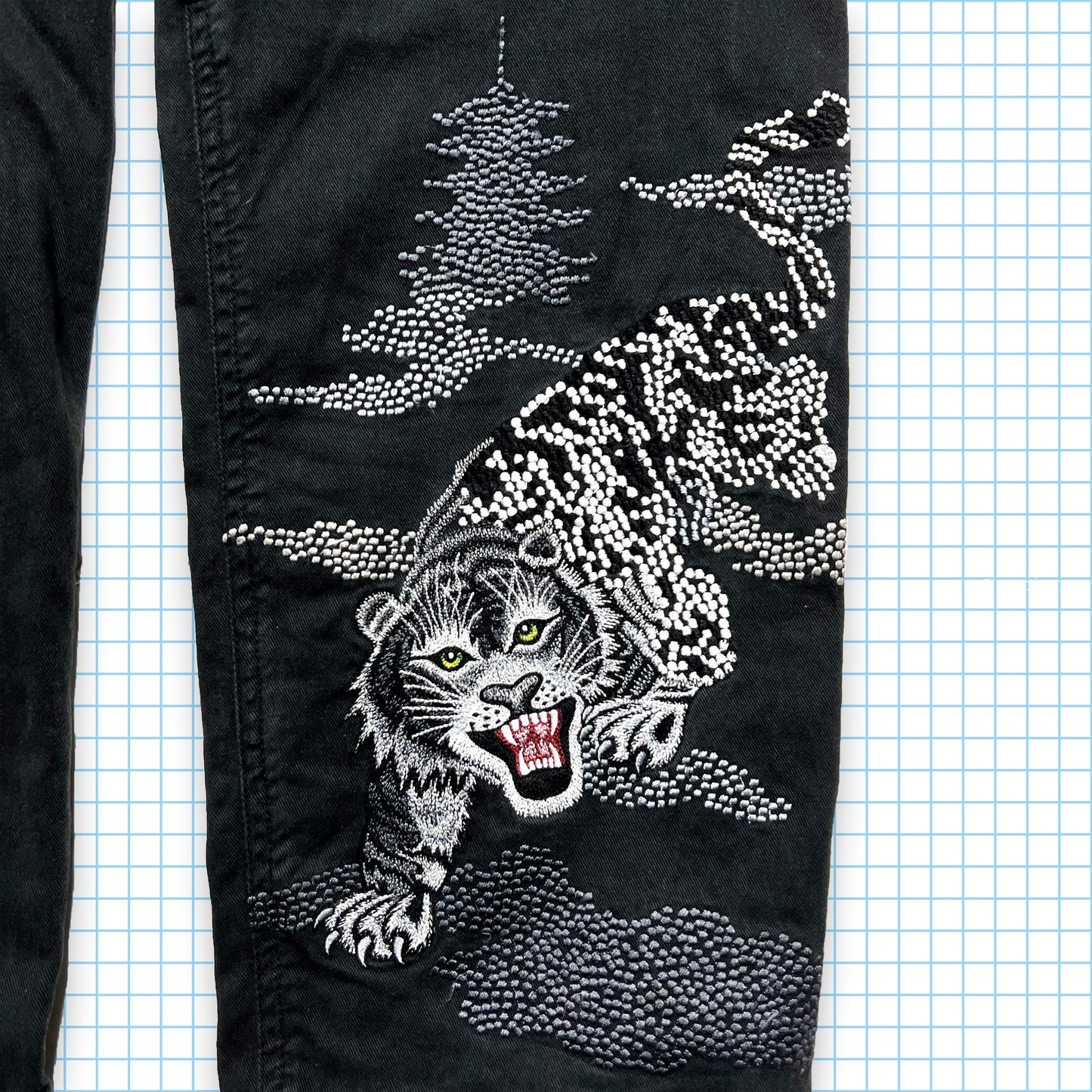 Maharishi White Tiger Embroidered Snopants - 28" / 30" Waist
