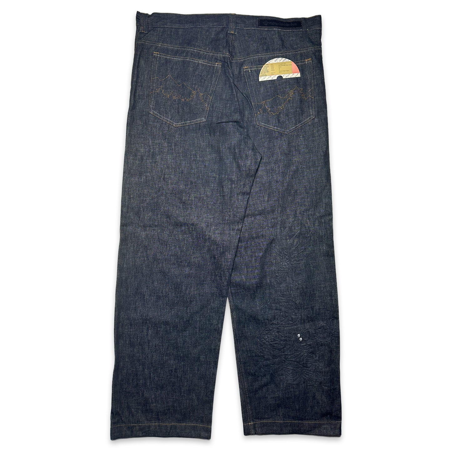 Début des années 2000 Maharishi Tonal Brodé Dragon Selvedge Denim - Taille 36/38 »