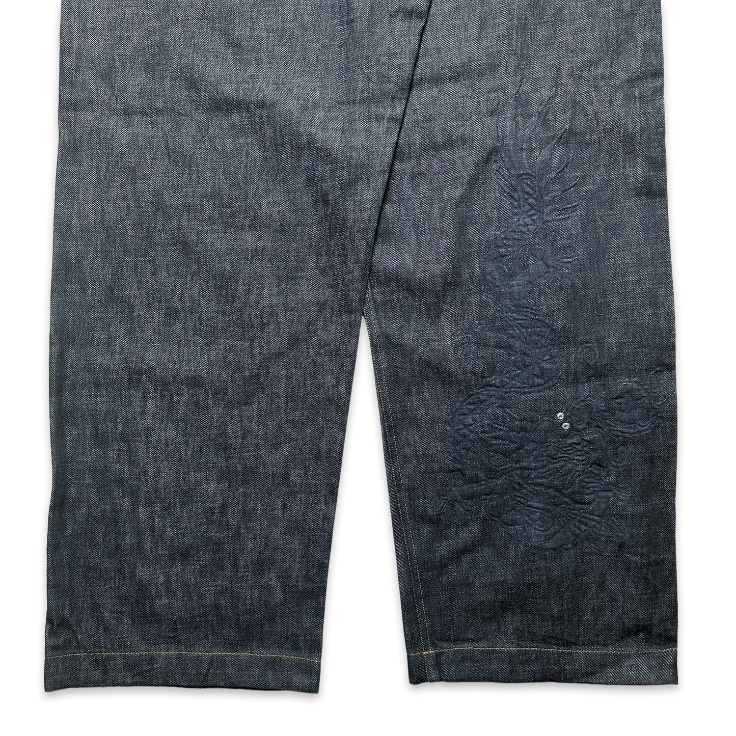 Début des années 2000 Maharishi Tonal Brodé Dragon Selvedge Denim - Taille 36/38 »