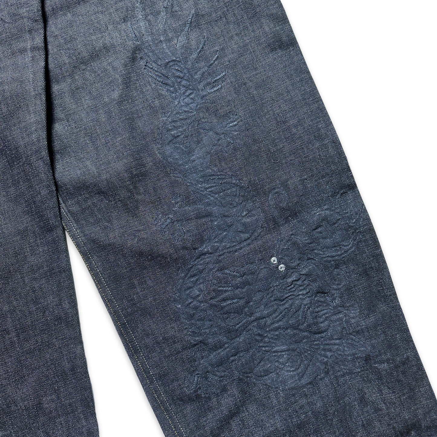 Début des années 2000 Maharishi Tonal Brodé Dragon Selvedge Denim - Taille 36/38 »
