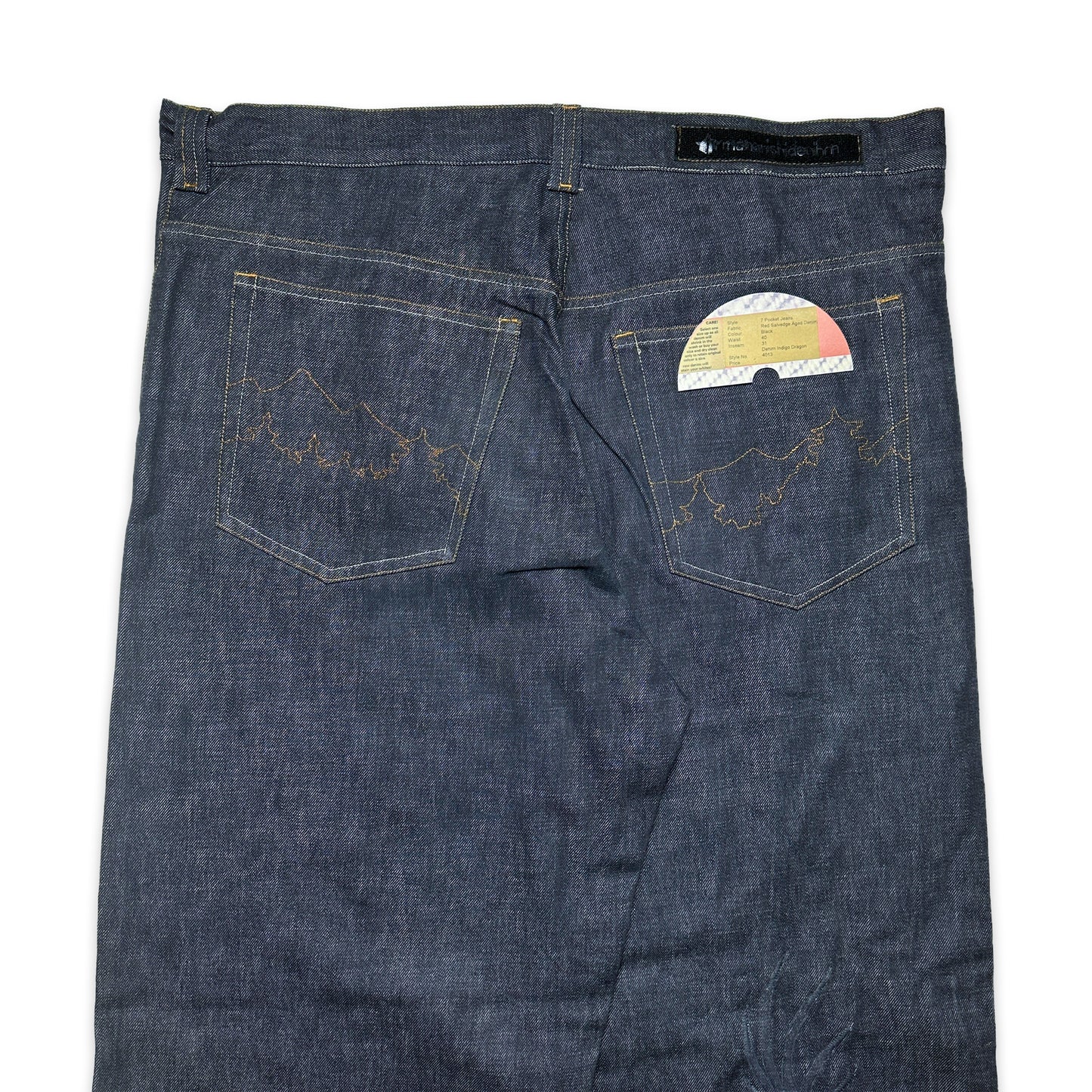 Début des années 2000 Maharishi Tonal Brodé Dragon Selvedge Denim - Taille 36/38 »