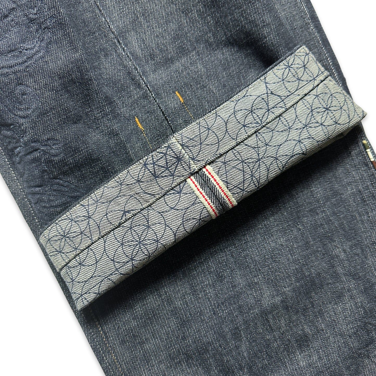 Début des années 2000 Maharishi Tonal Brodé Dragon Selvedge Denim - Taille 36/38 »