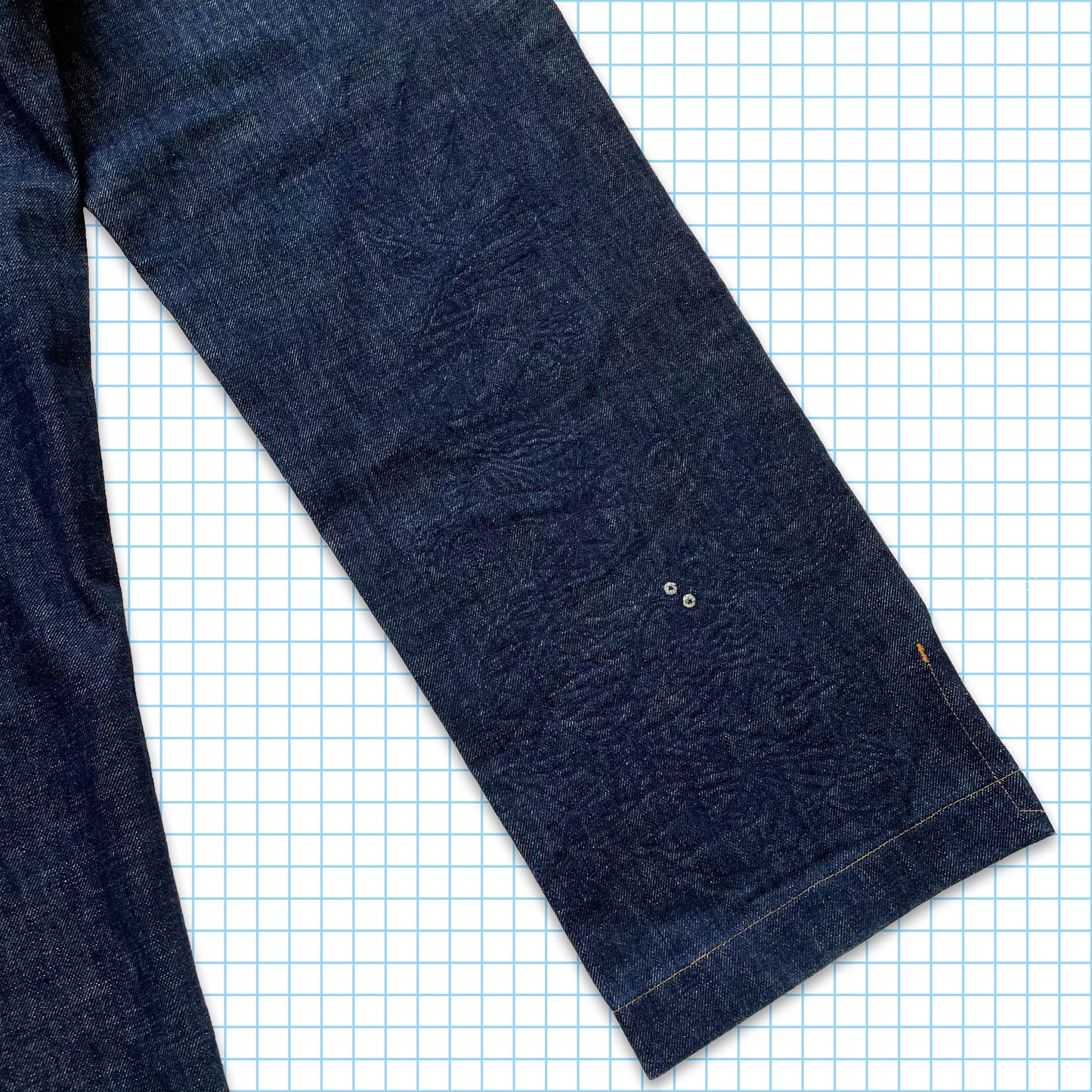 Vintage Maharishi Tonal Dragon Embroidered Selvedge Denim - 32" Waist