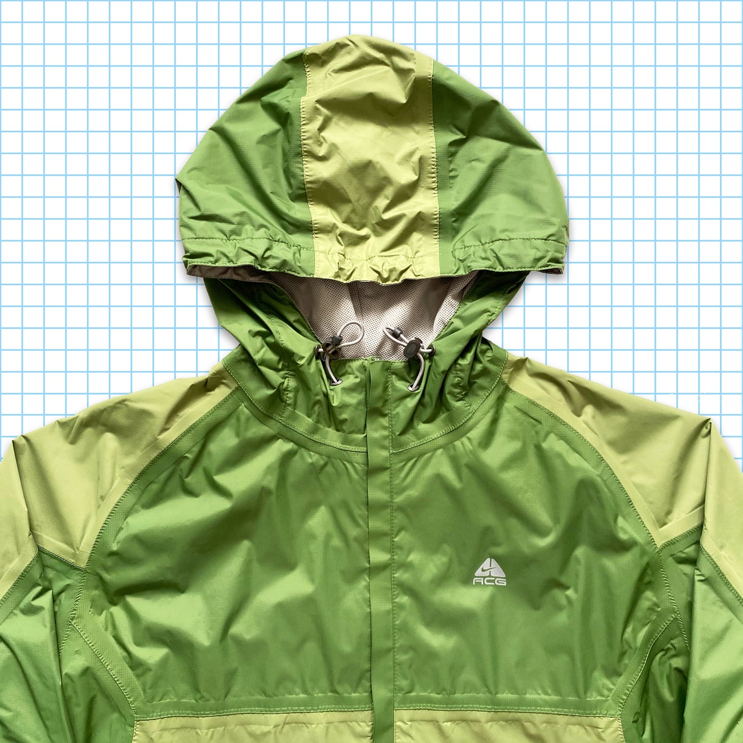 Vintage Nike ACG Earthy Green Two Tone Panelled Waterproof Shell / Large & Extra Large