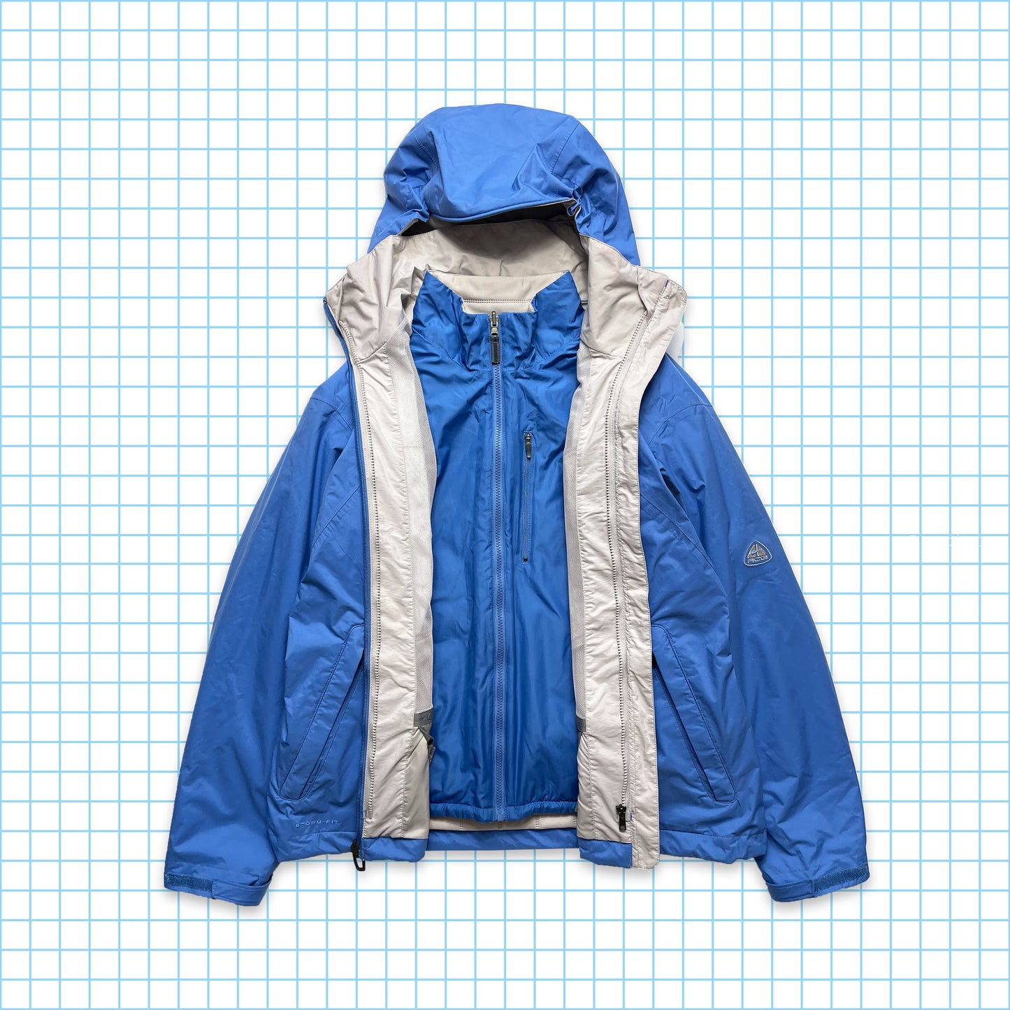 Nike ACG Sky Blue 5in1 Padded Heavy Weight Jacket Holiday 03' - Large