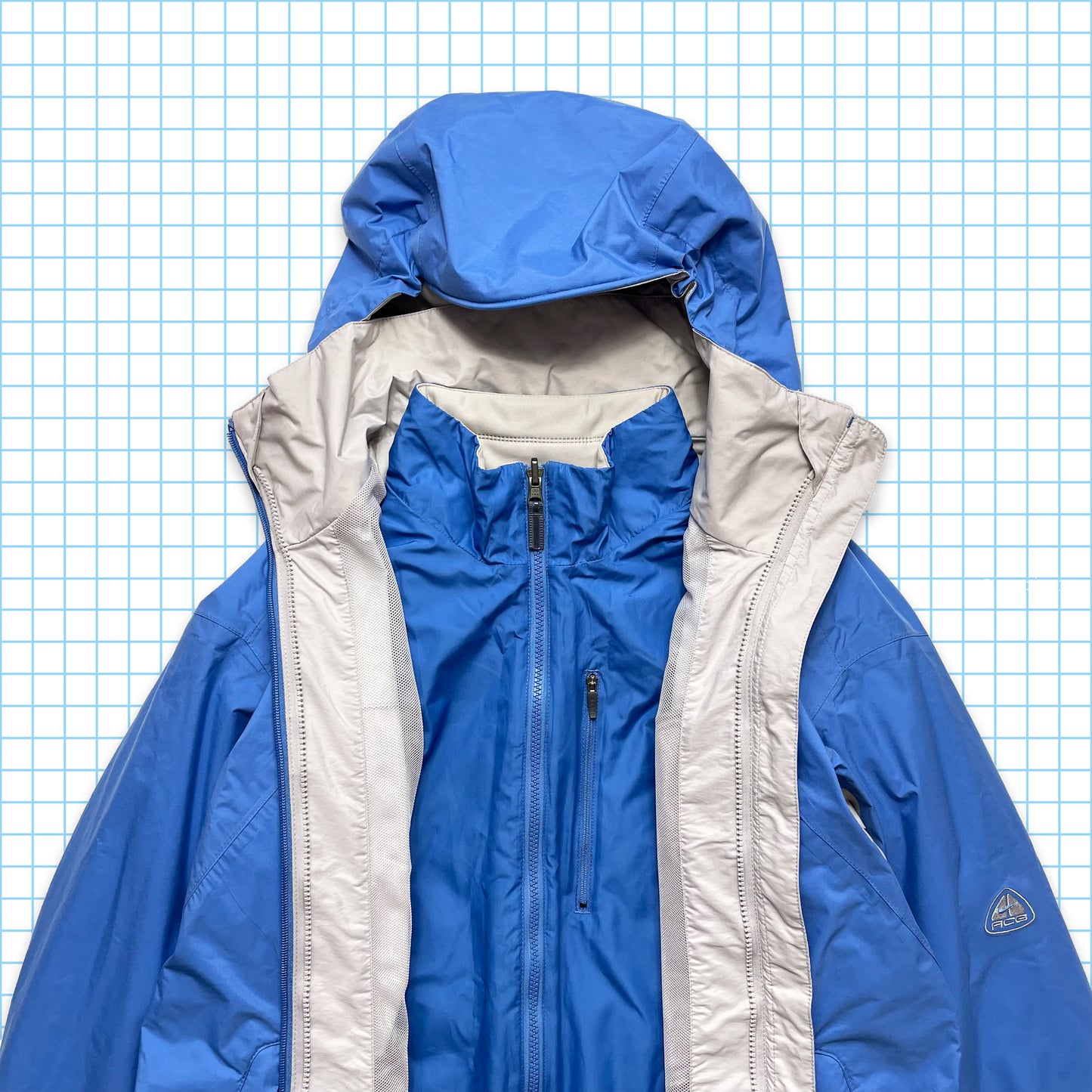 Nike ACG Sky Blue 5in1 Padded Heavy Weight Jacket Holiday 03' - Large
