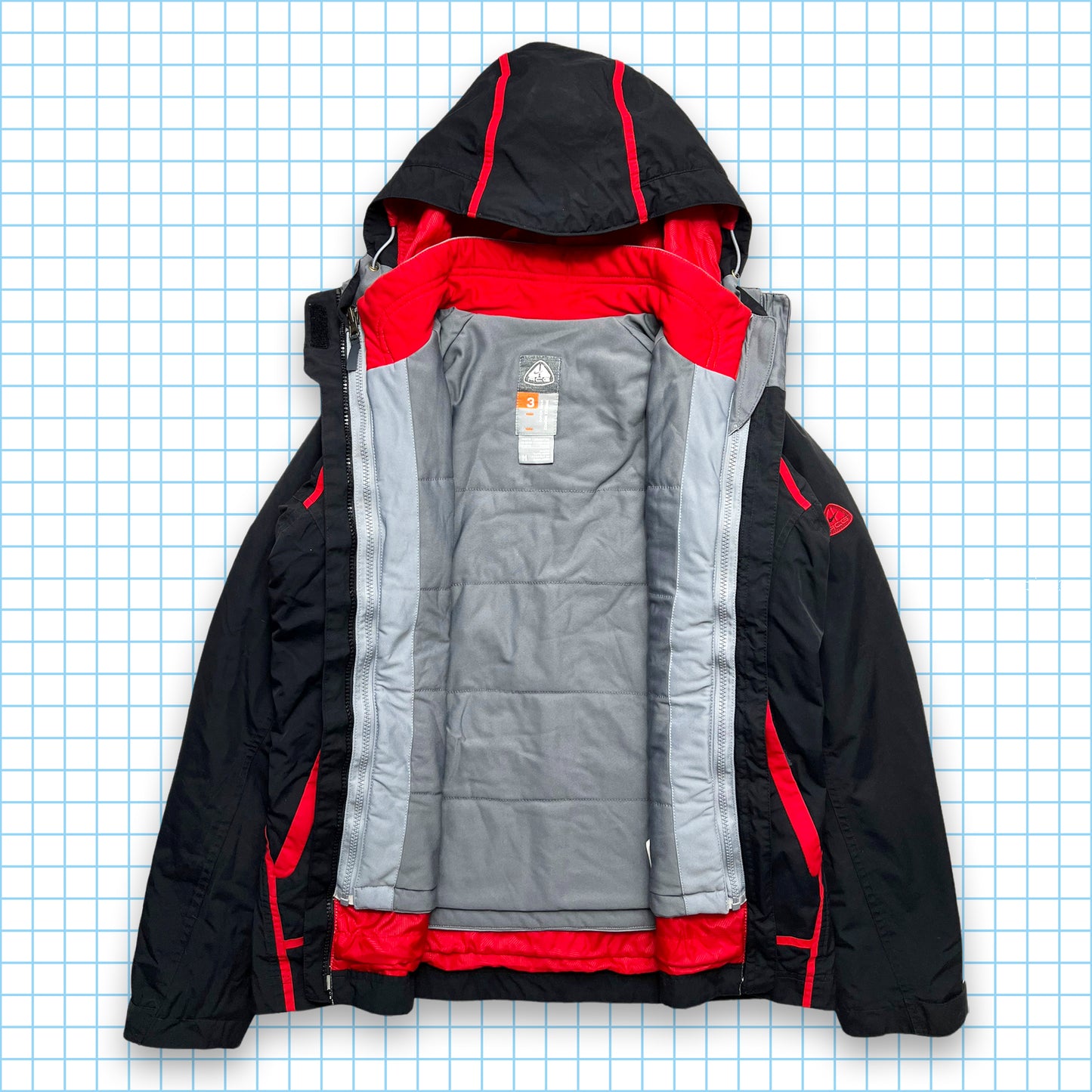 Nike ACG Red/Black Taped 2in1 Technical Jacket - Medium