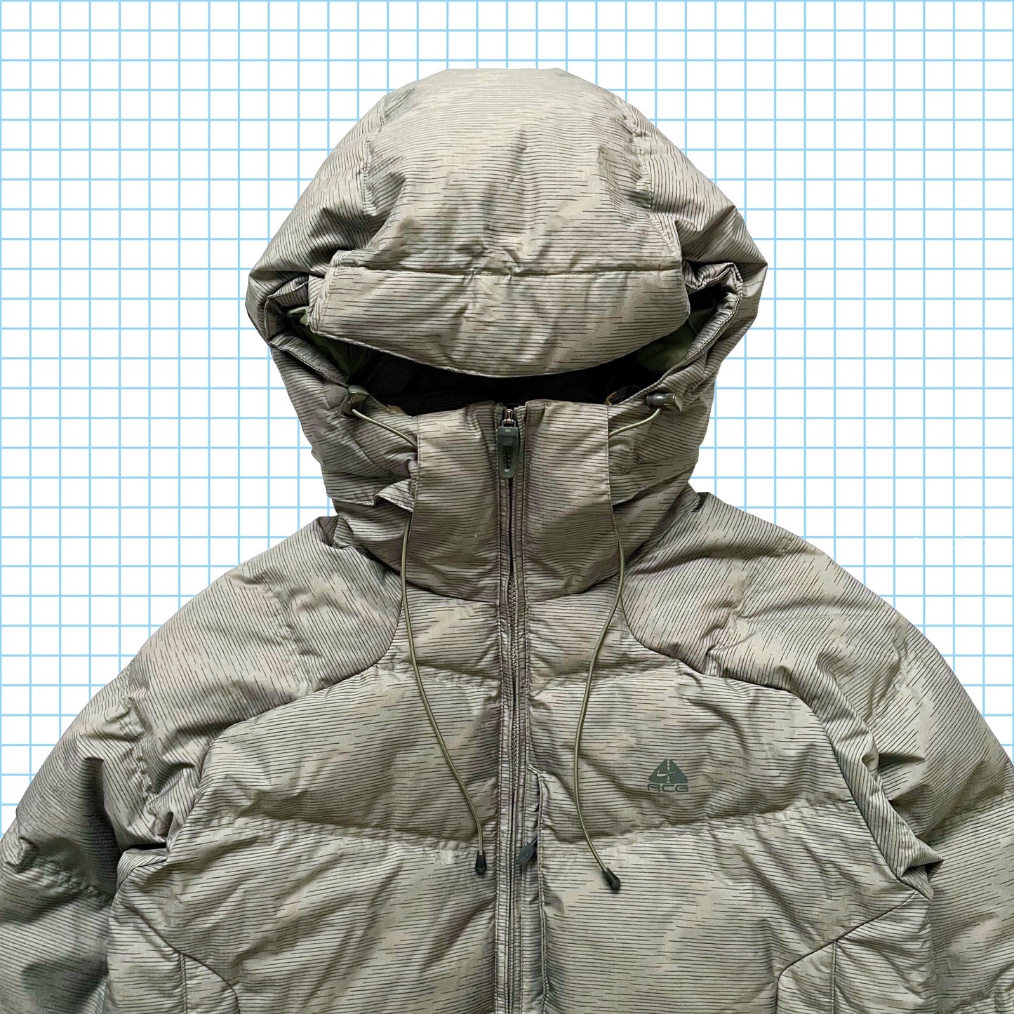 Vintage Nike ACG 650 Down Fill Khaki Puffer Jacket - Large