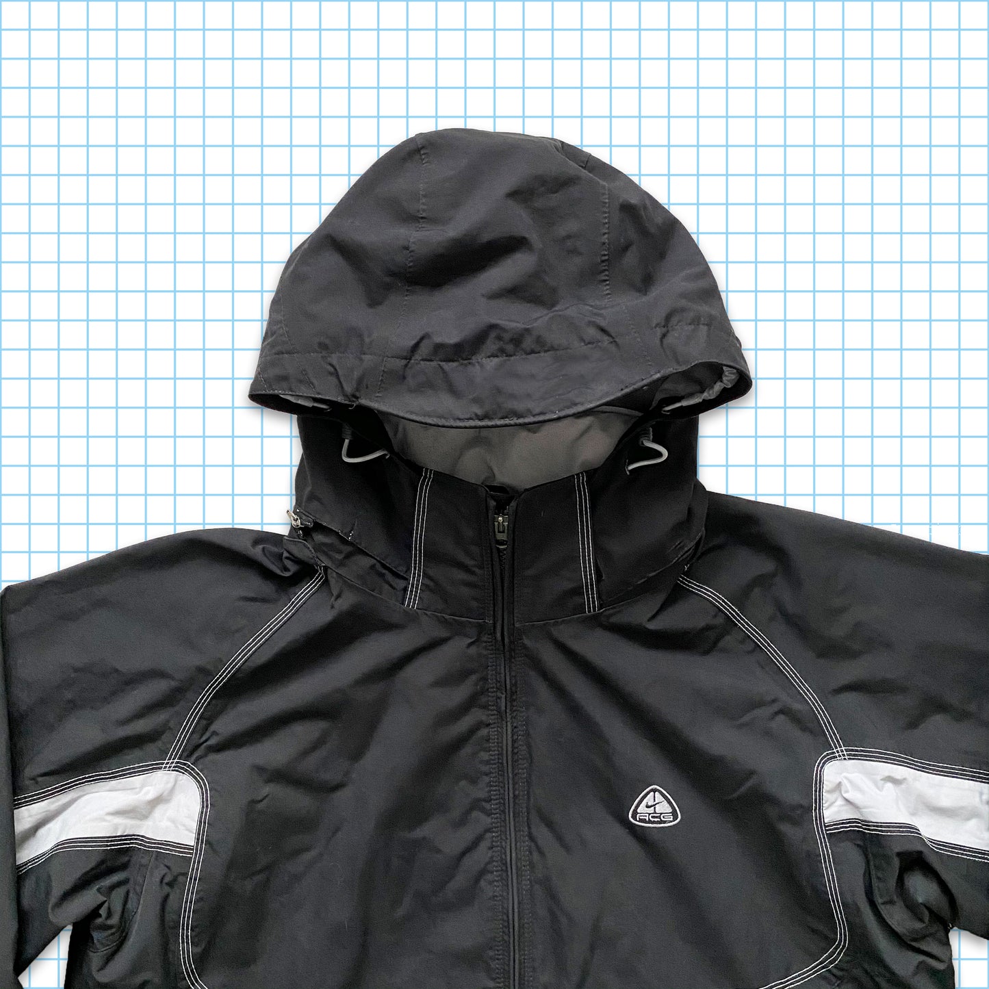 vintage Nike ACG Stealth Black Lines Heavy Jacket - Grand / Extra Large