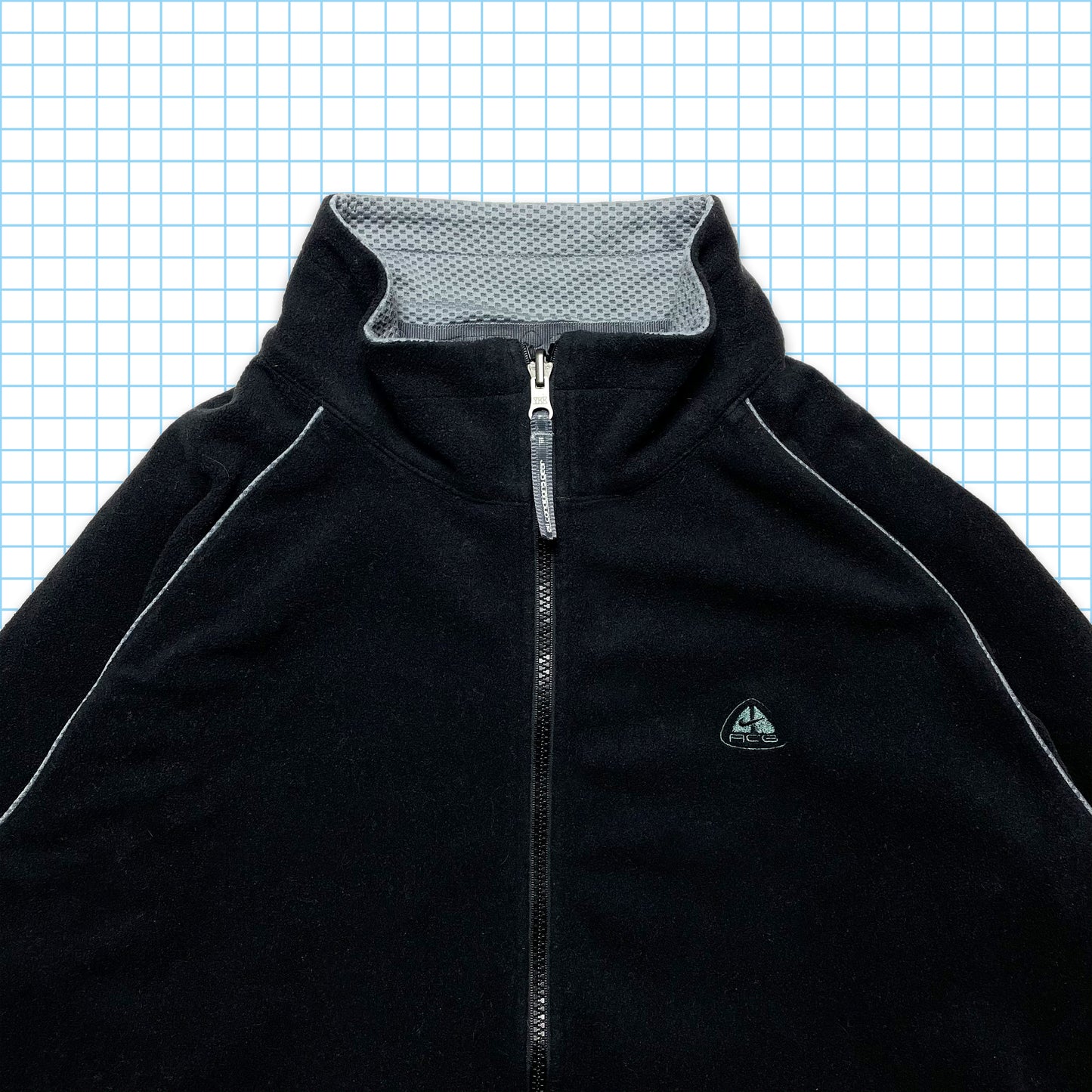 Vintage Nike ACG Black/Grey Pipped Fleece - Large / Extra Large