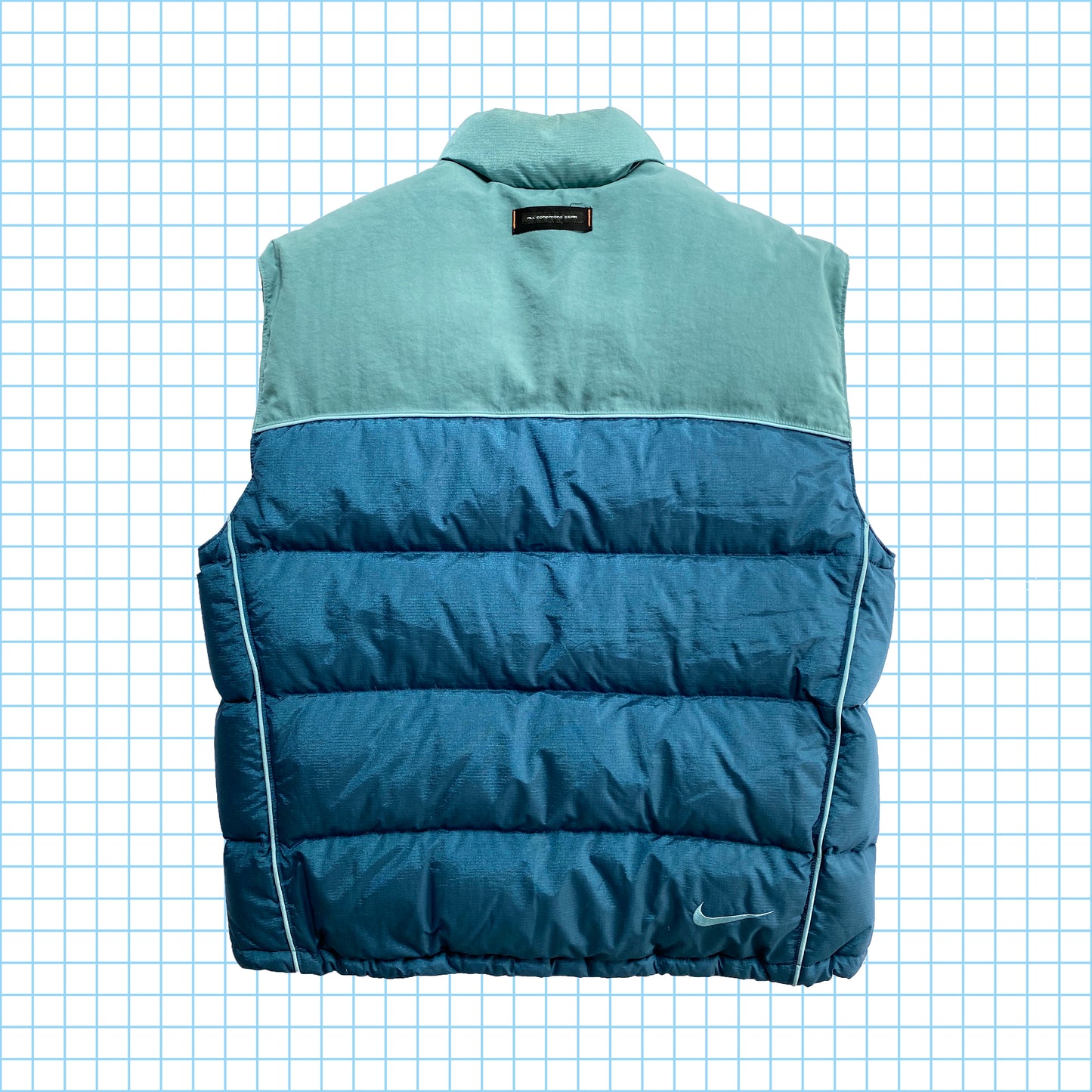 vintage Nike ACG Bleu Rembourré Down Gilet - Moyen