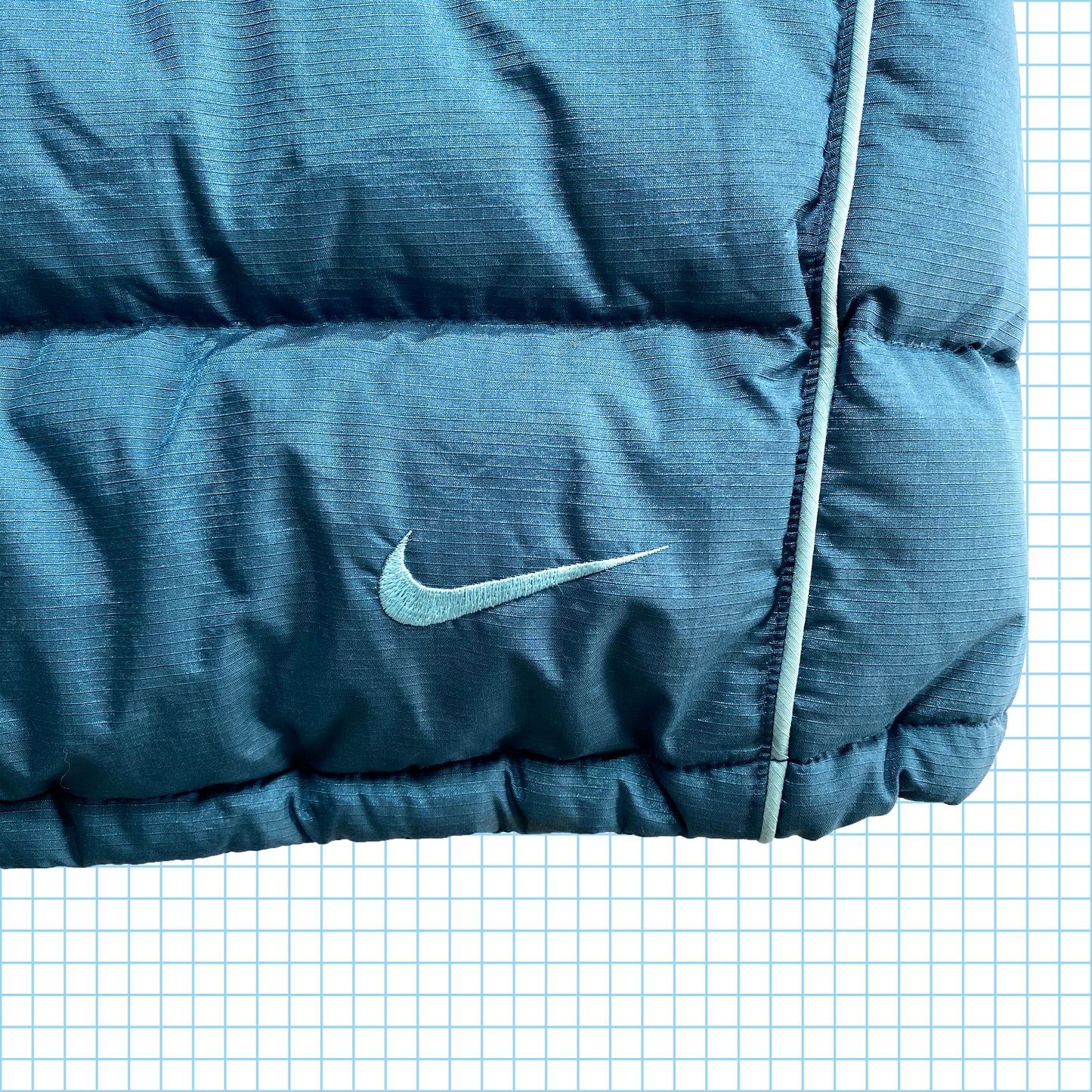 vintage Nike ACG Bleu Rembourré Down Gilet - Moyen