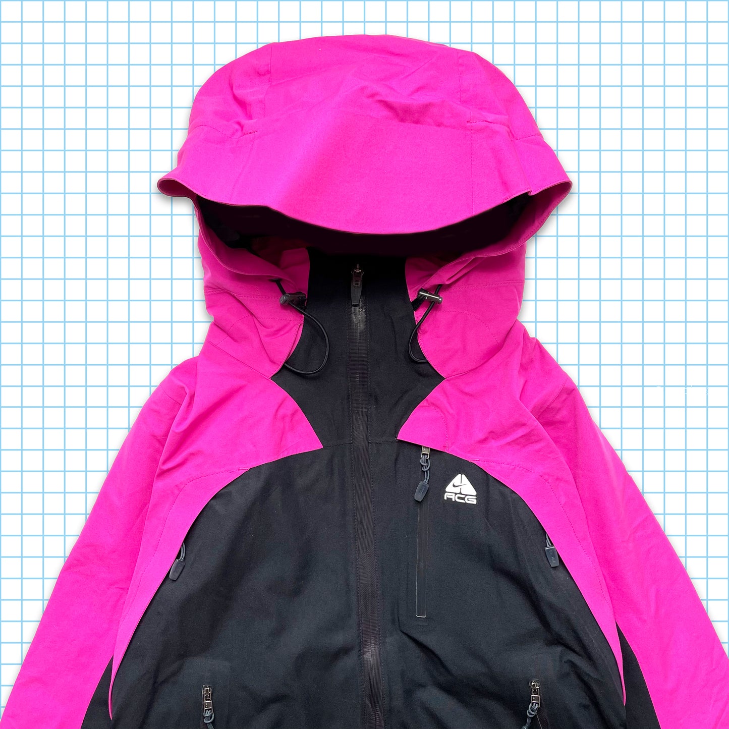 Vintage Nike ACG Black/Pink Gore-Tex Padded Tri Pocket Padded Jacket - Small / Medium