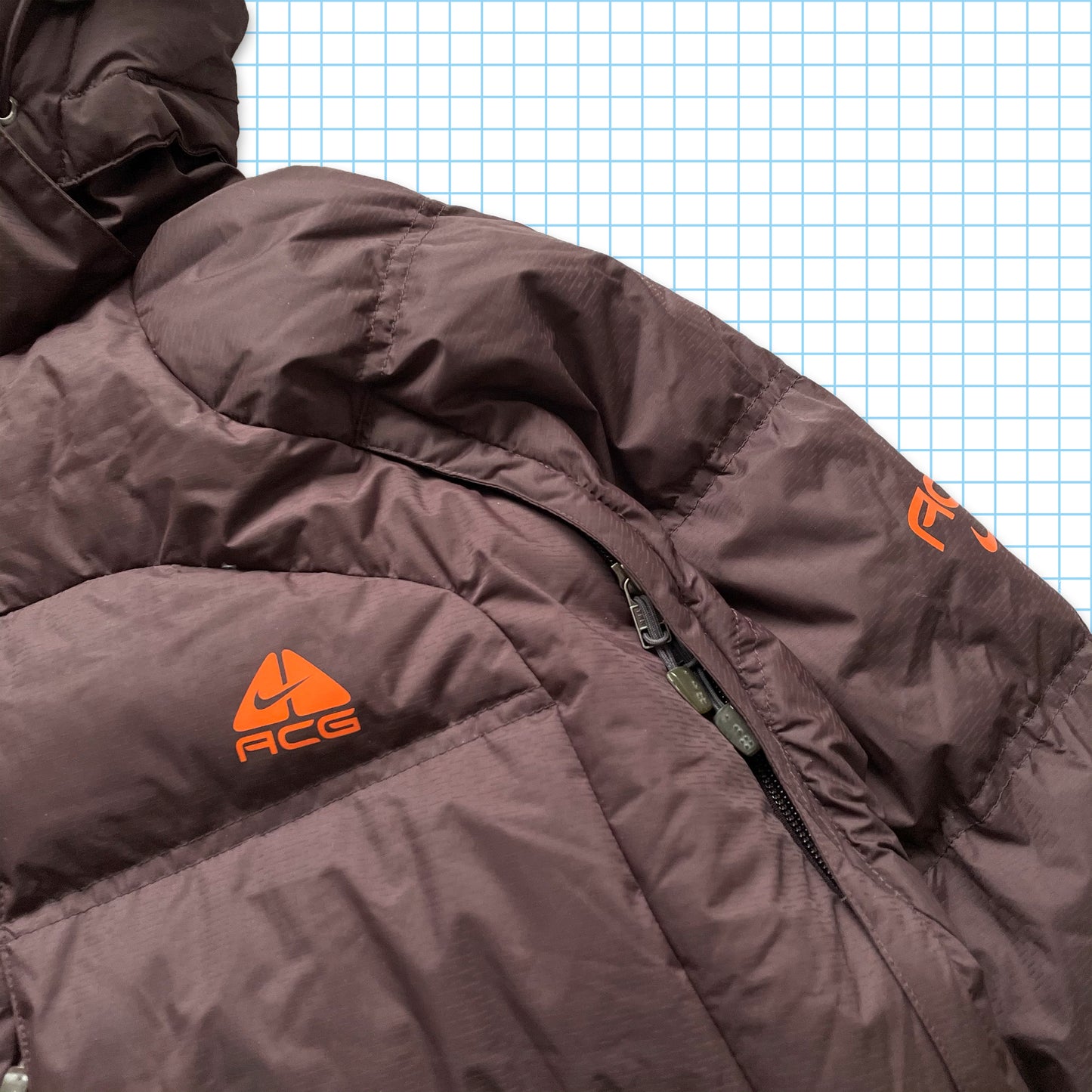 Vintage Nike ACG Brown/Orange Puffer Jacket - Large / Extra Large