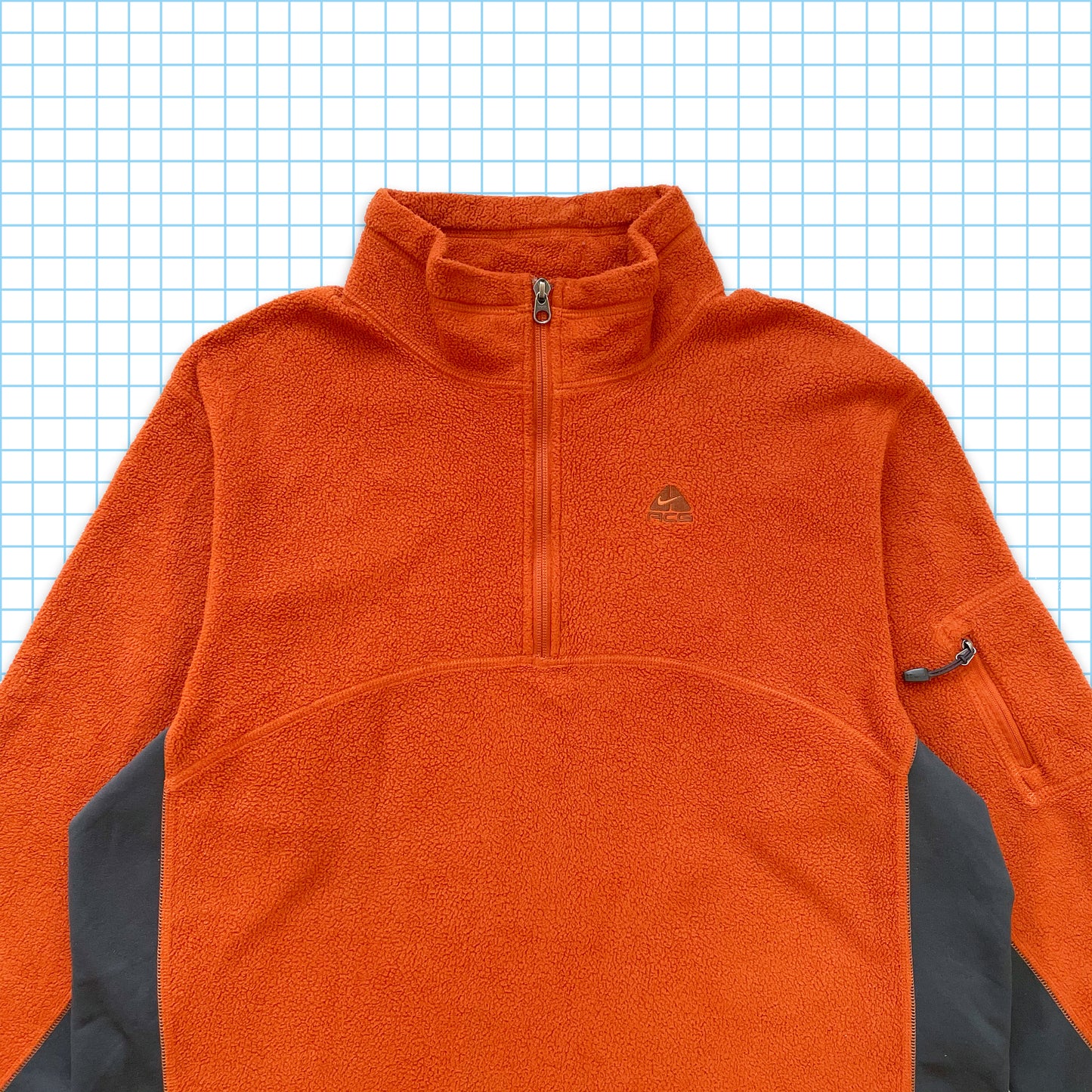 Vintage Nike ACG Burnt Orange 1/4 Zip Fleece - Large