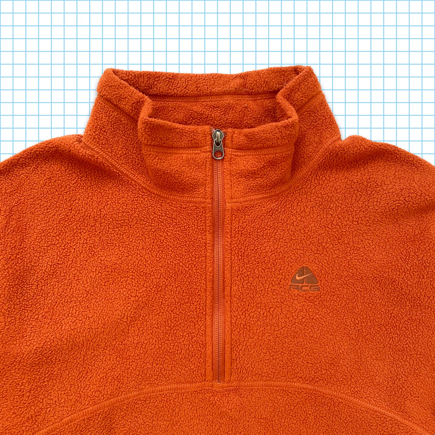 Vintage Nike ACG Burnt Orange 1/4 Zip Fleece - Large