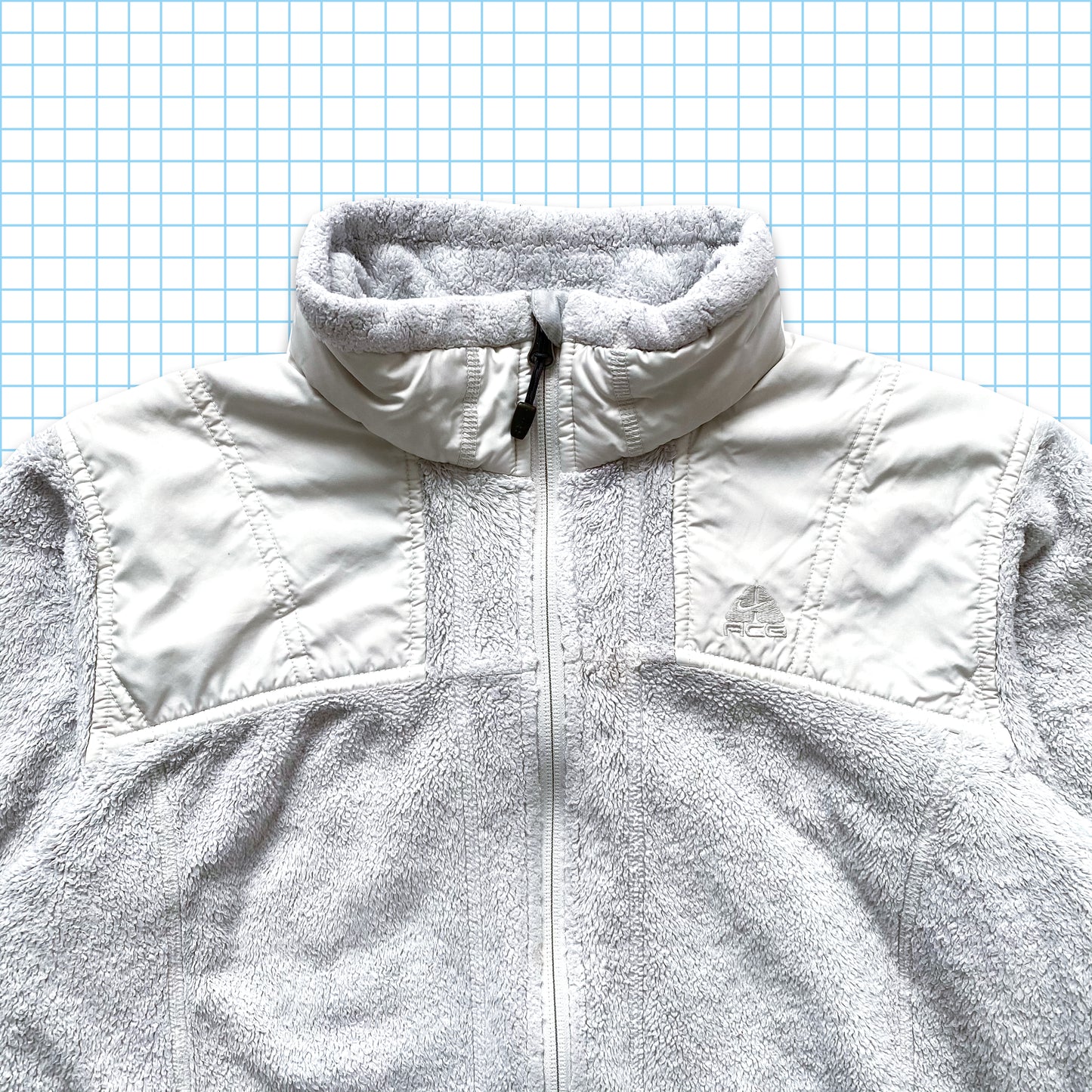 Nike ACG Cocaine White Fleece/Nylon Jacket - Small