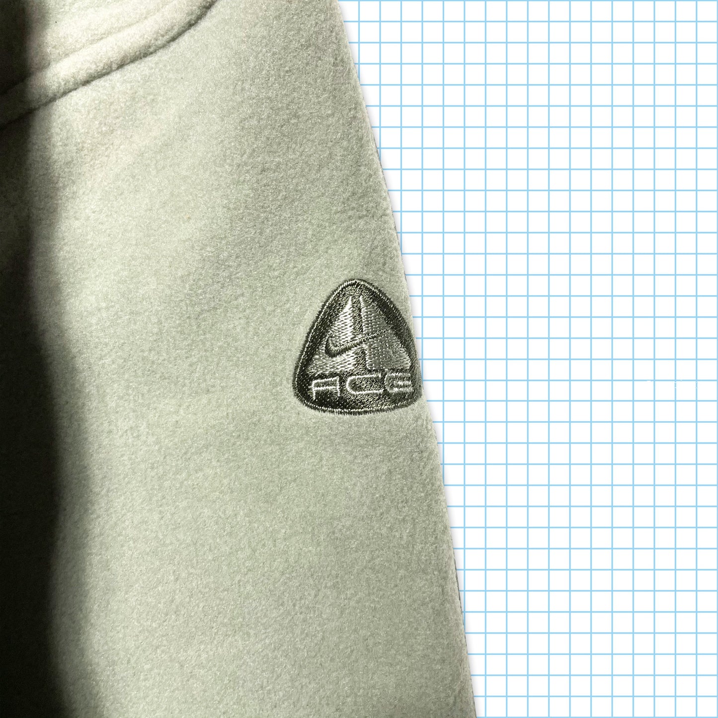 Vintage Nike ACG Light Grey Therma-Fit Fleece Summer 00' - Extra Large / Extra Extra Large