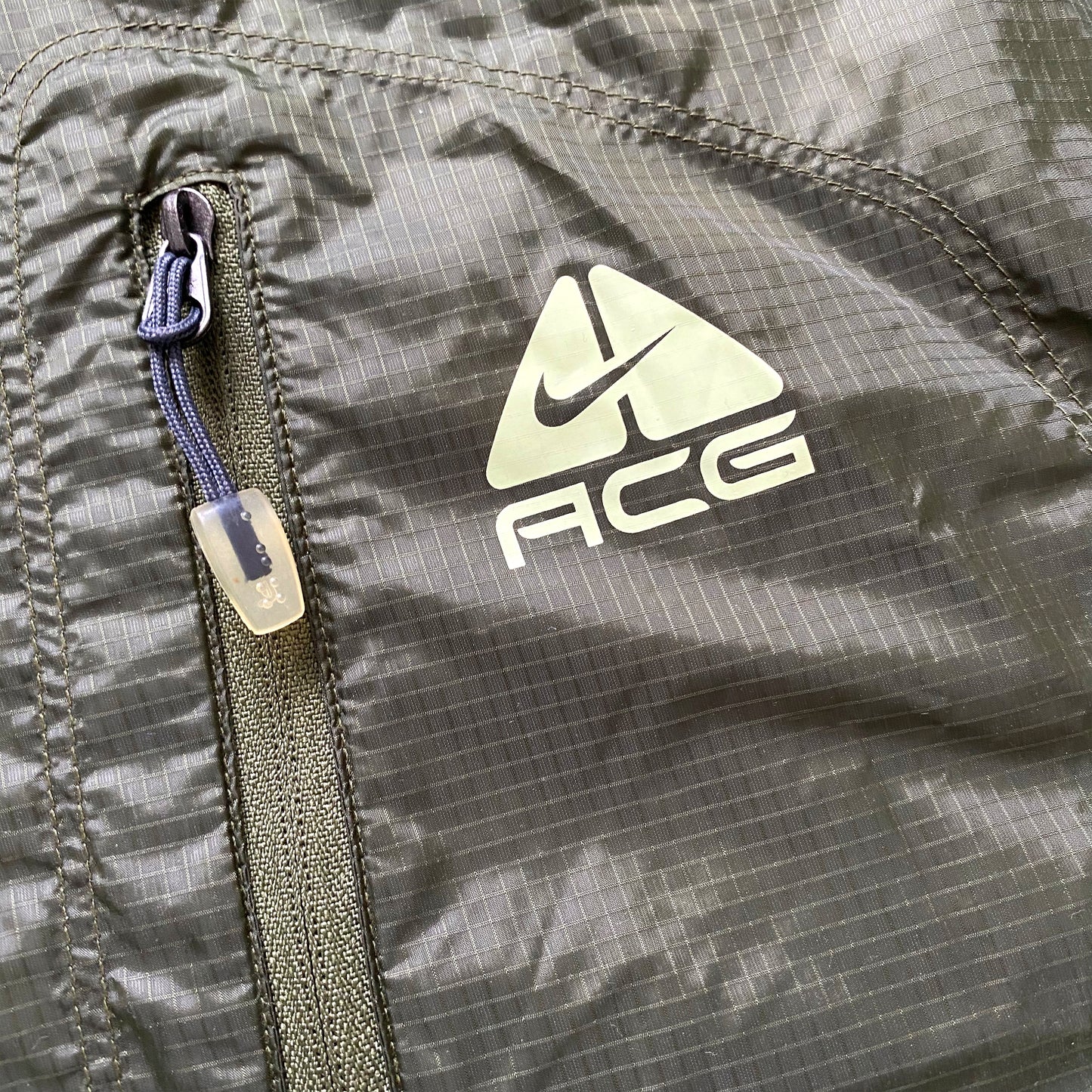 Vintage Nike ACG Forest Green Semi Transparent Ripstop Jacket - Medium / Large