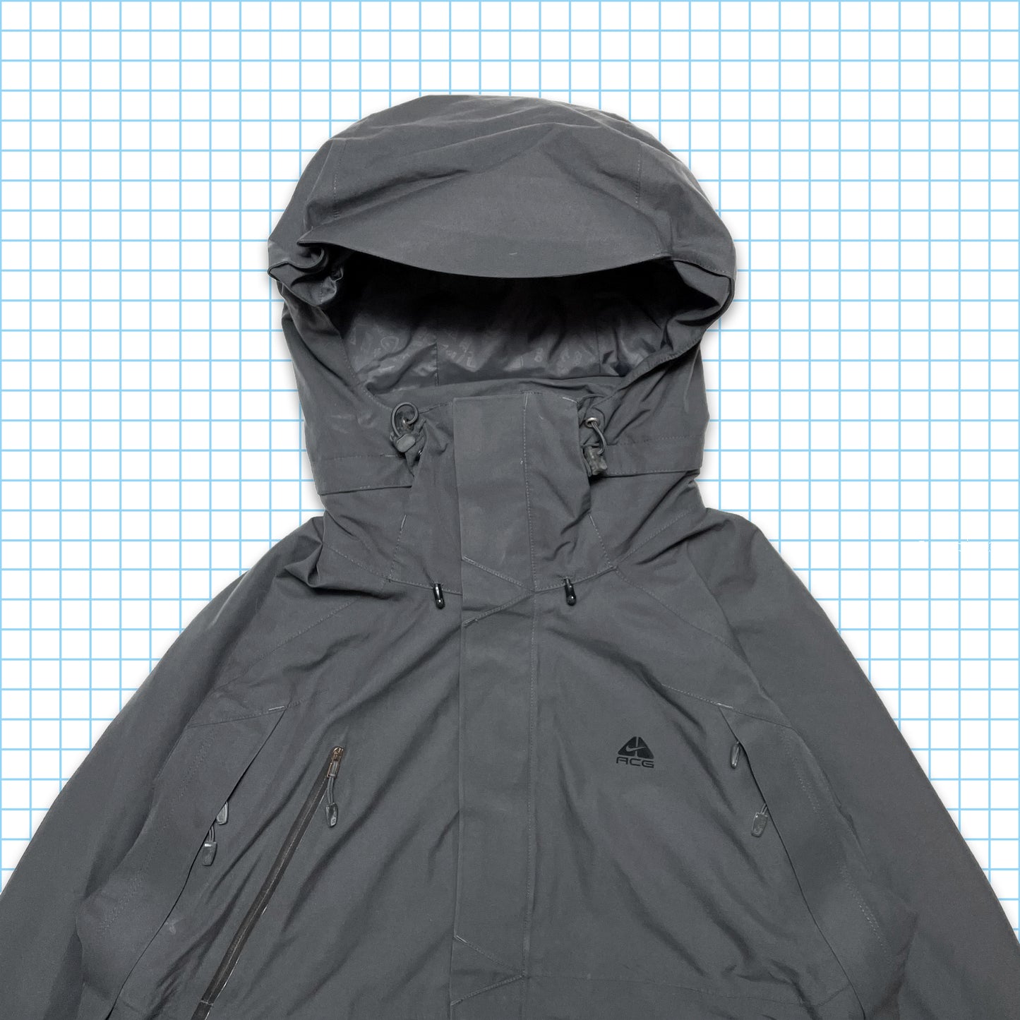 Vintage Nike ACG Tonal Gun Metal Grey Gore-Tex Padded Shell Jacket Fall 00’ - Large / Extra Large