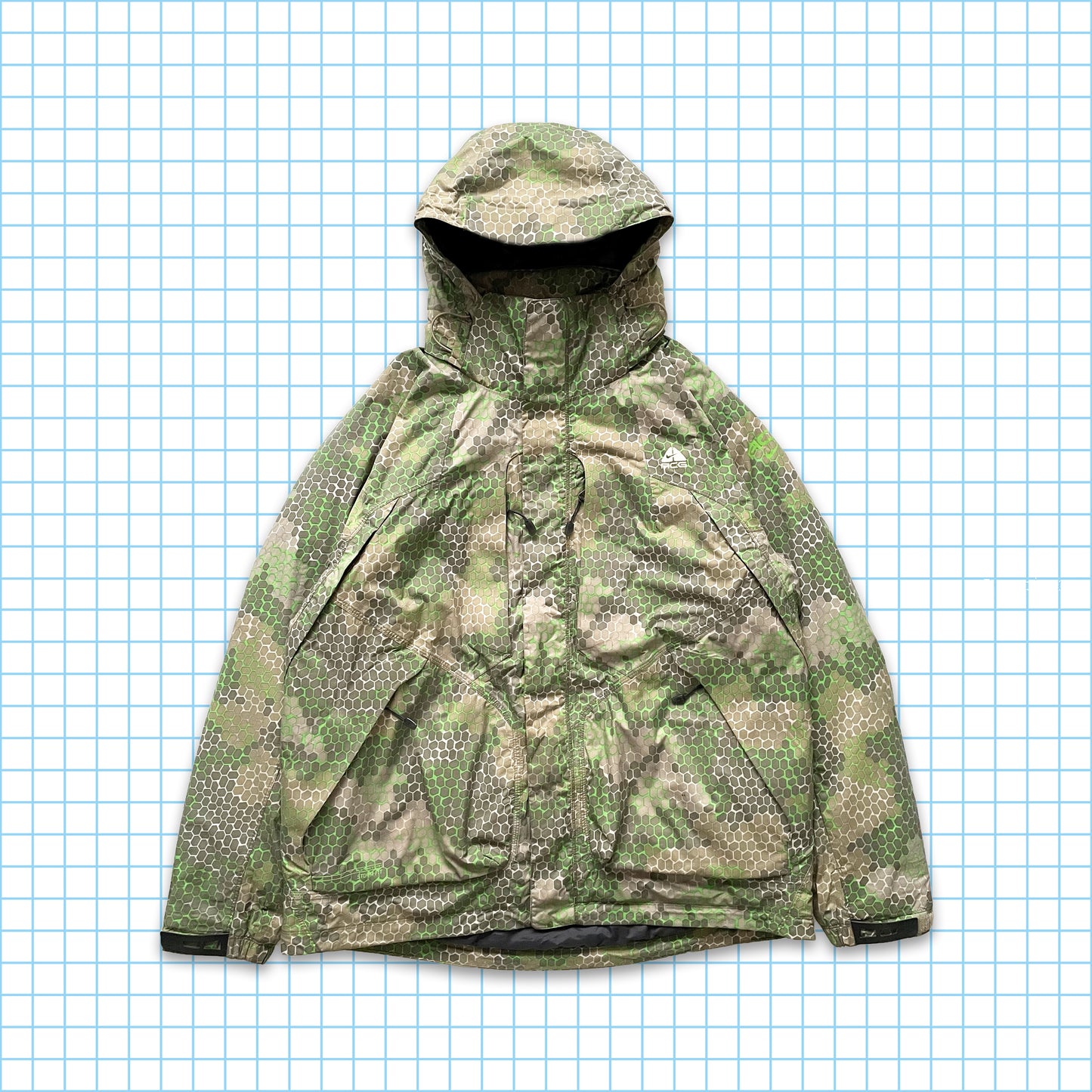 Vintage Nike ACG Reptile Print Multi Pocket Padded Jacket - Extra Large / Extra Extra Large