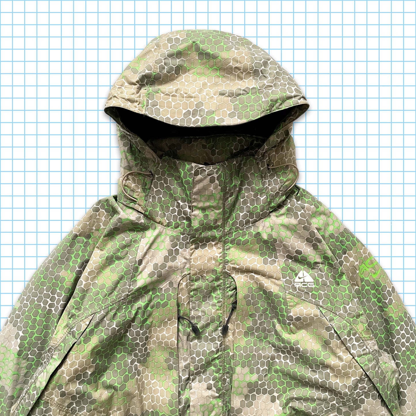 Vintage Nike ACG Reptile Print Multi Pocket Padded Jacket - Extra Large / Extra Extra Large