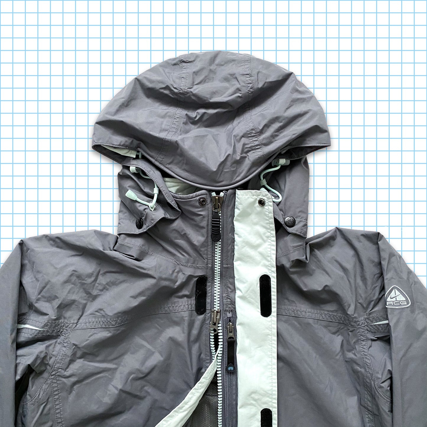 veste de ski vintage Nike ACG Grey Ice rembourrée poids lourd - Moyen / Grand