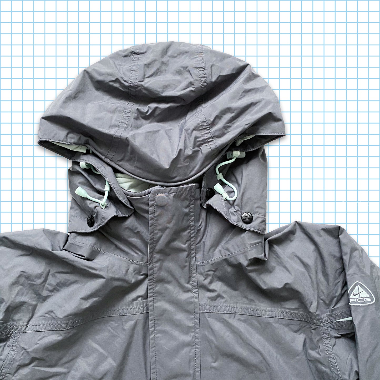 veste de ski vintage Nike ACG Grey Ice rembourrée poids lourd - Moyen / Grand