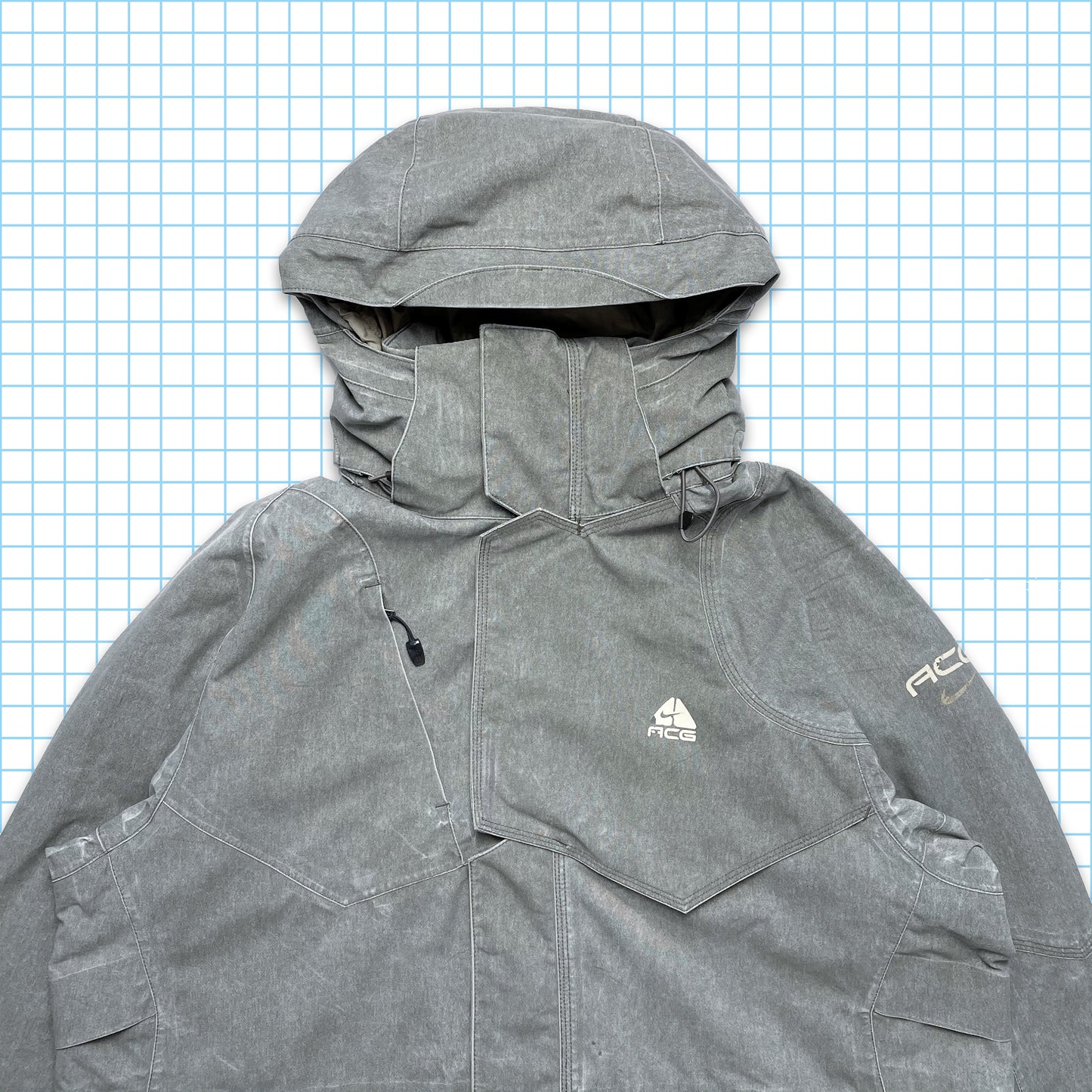 Vintage Nike ACG Brushed Slate Multi Pocket Padded Jacket - Extra Large