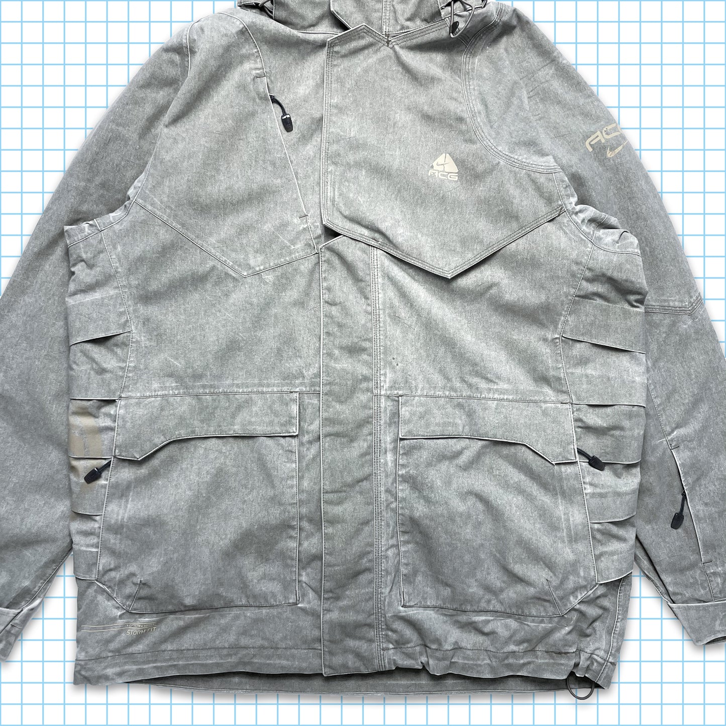 Vintage Nike ACG Brushed Slate Multi Pocket Padded Jacket - Extra Large