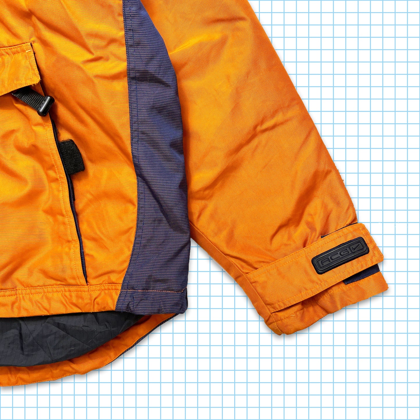 Nike ACG Orange Heavy Duty Storm-Fit Half-Zip Waterproof Pullover - Large / Extra Large