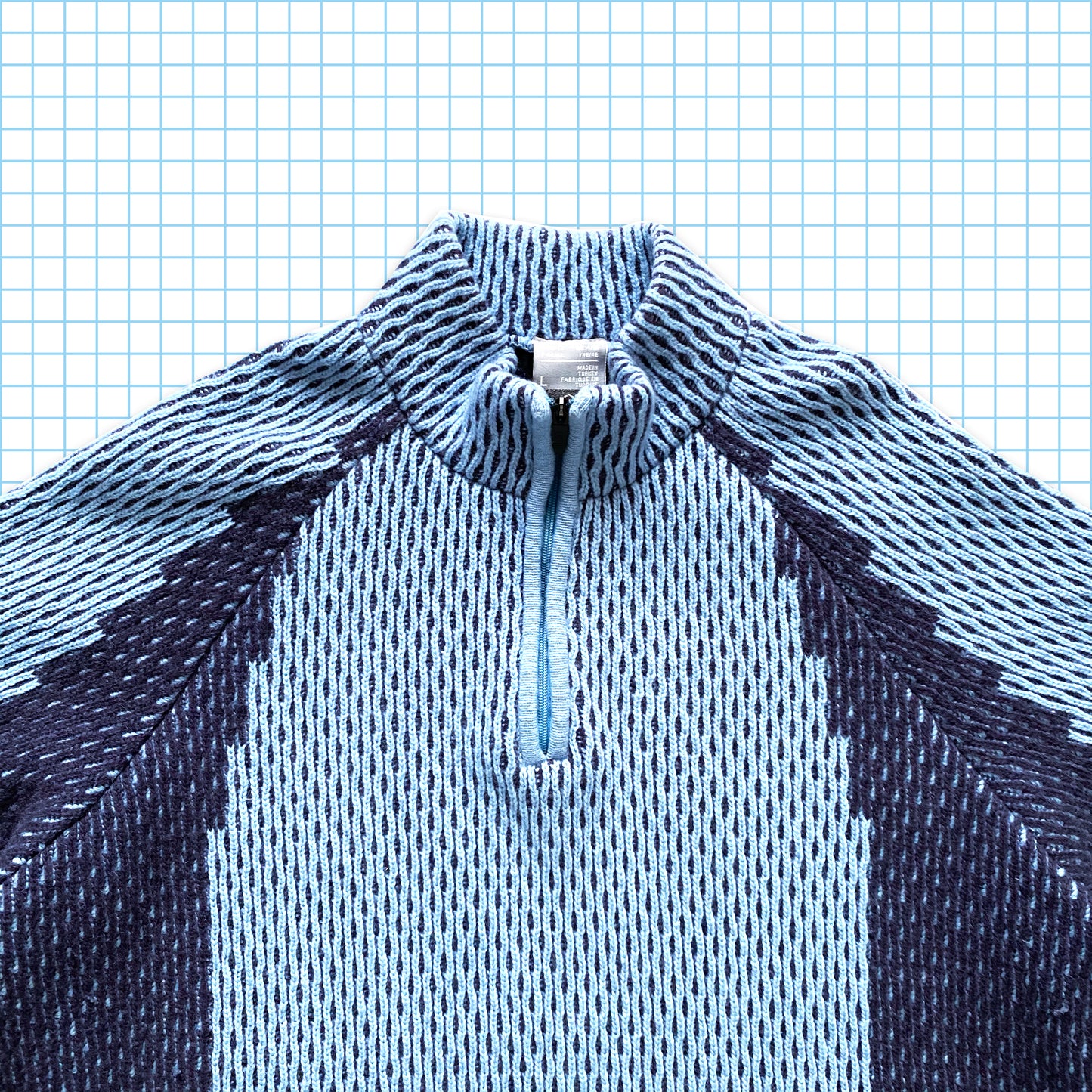 Vintage Nike ACG Double Layer Weave Knitted Wool Quarter Zip - Medium