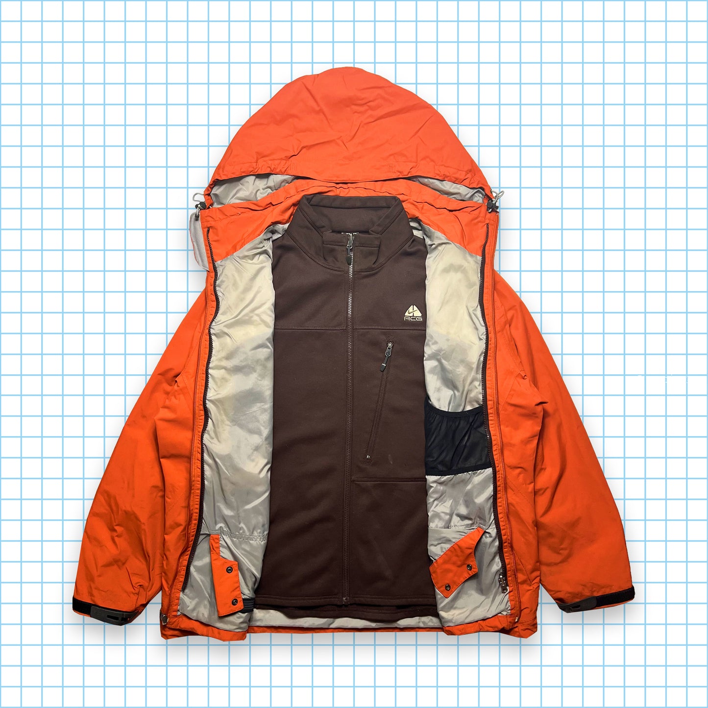 Nike ACG Burnt Orange Multi PocketTechnical 2in1 Jacket - Extra Large / Extra Extra Large