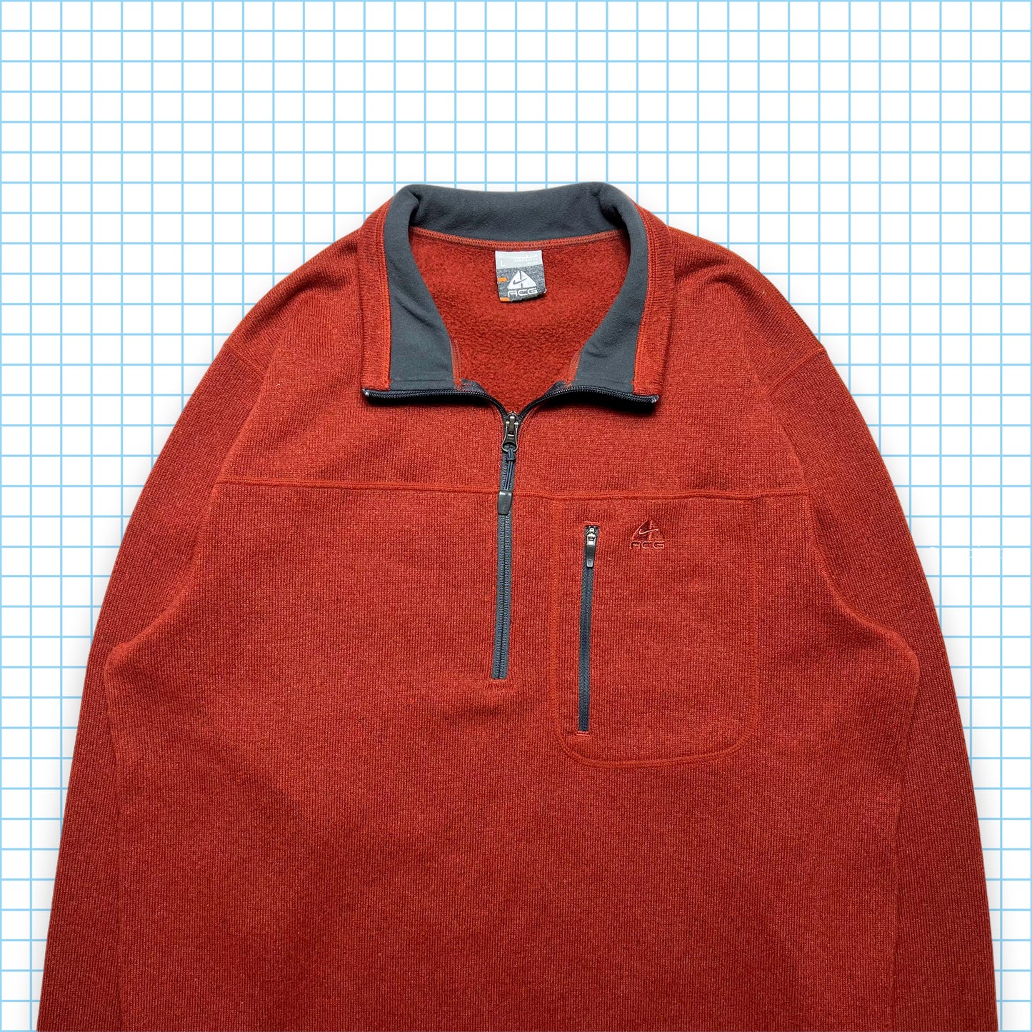 Nike ACG Burnt Orange Tonal Quarter Zip - Large / Extra Large