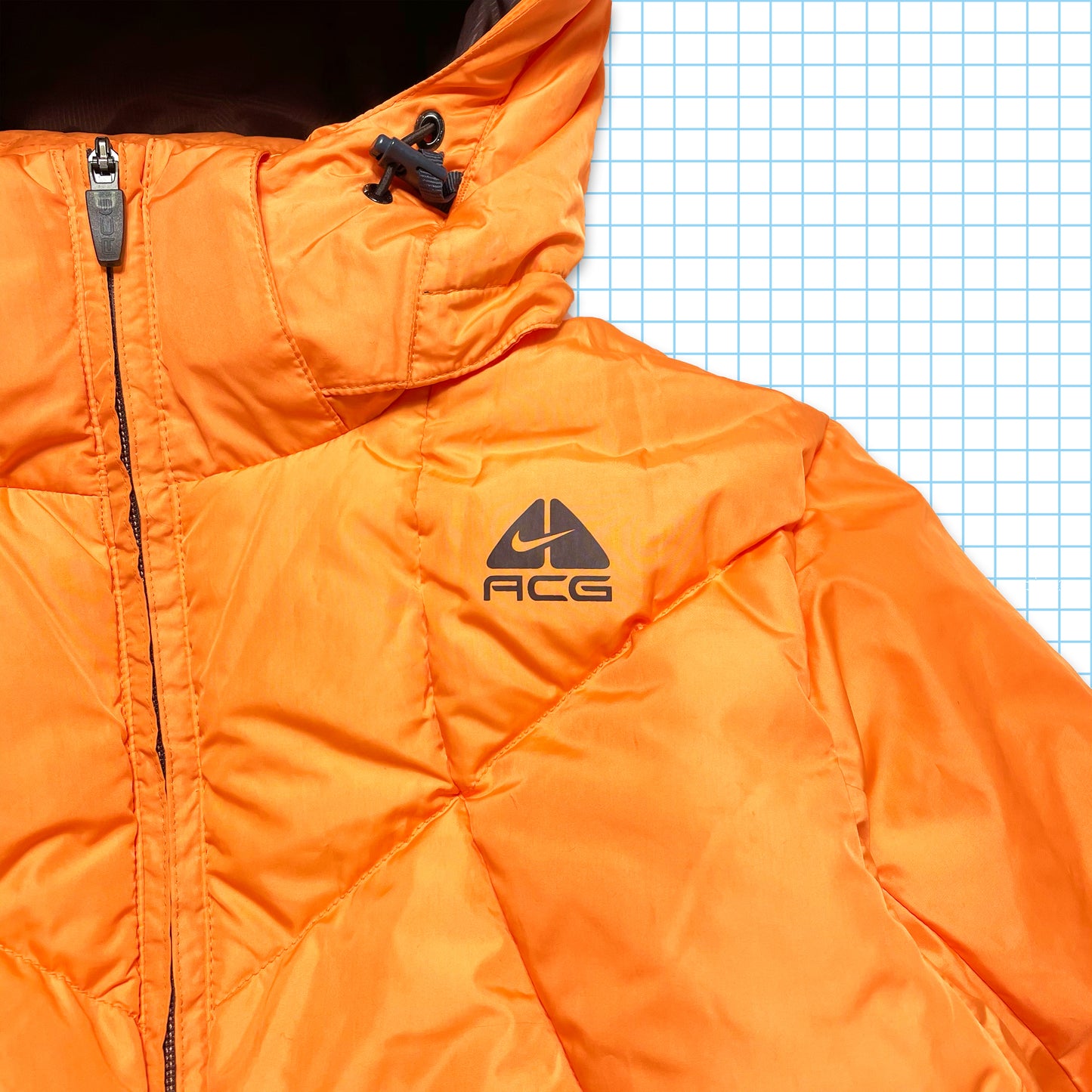 Vintage Nike ACG Fluorescent Orange Puffer Jacket - Small