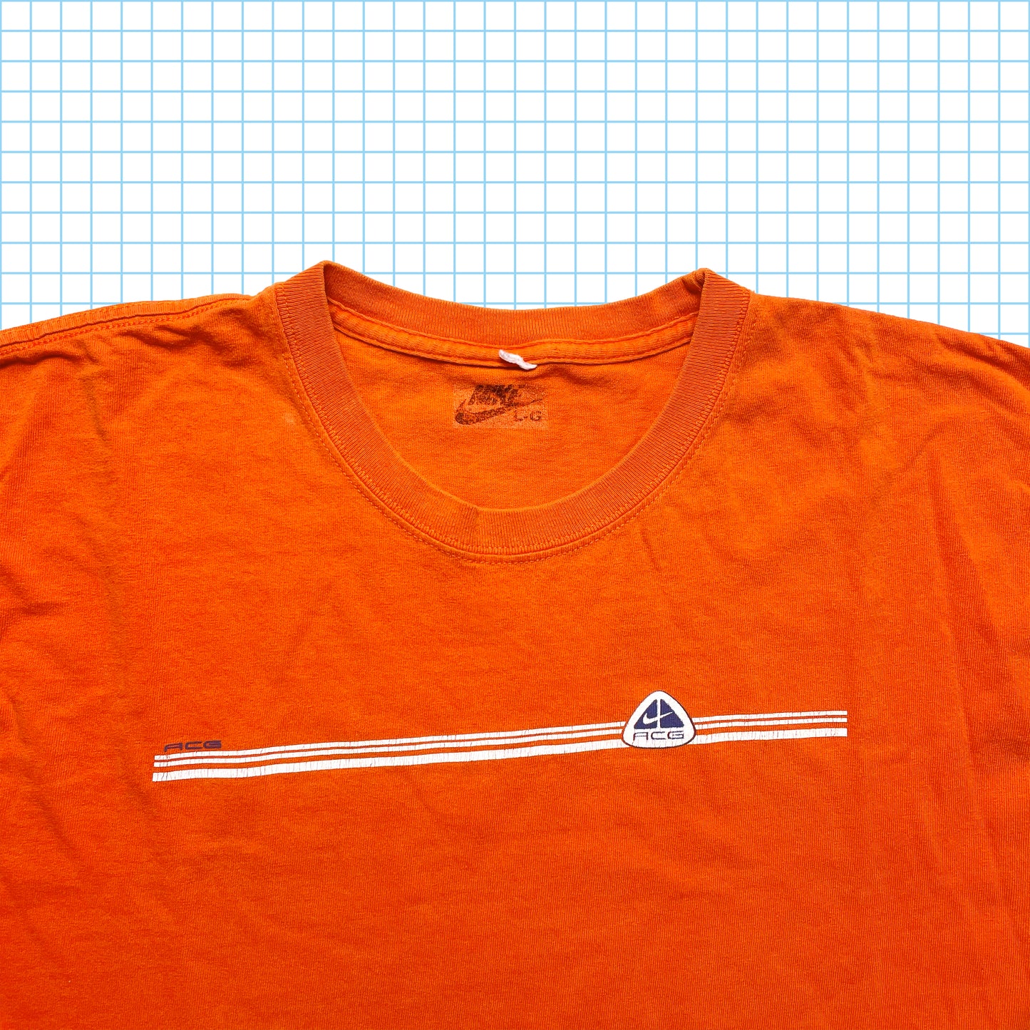Vintage Nike ACG Bright Orange Graphic Tee - Large