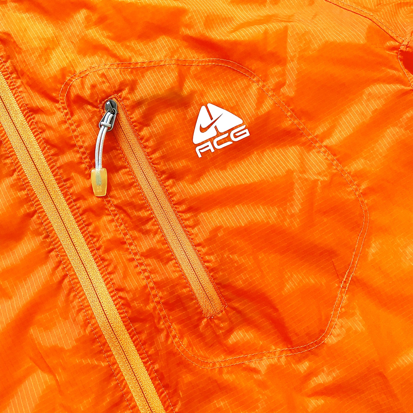 Vintage Nike ACG Bright Orange Semi Transparent Ripstop Jacket - Extra Large
