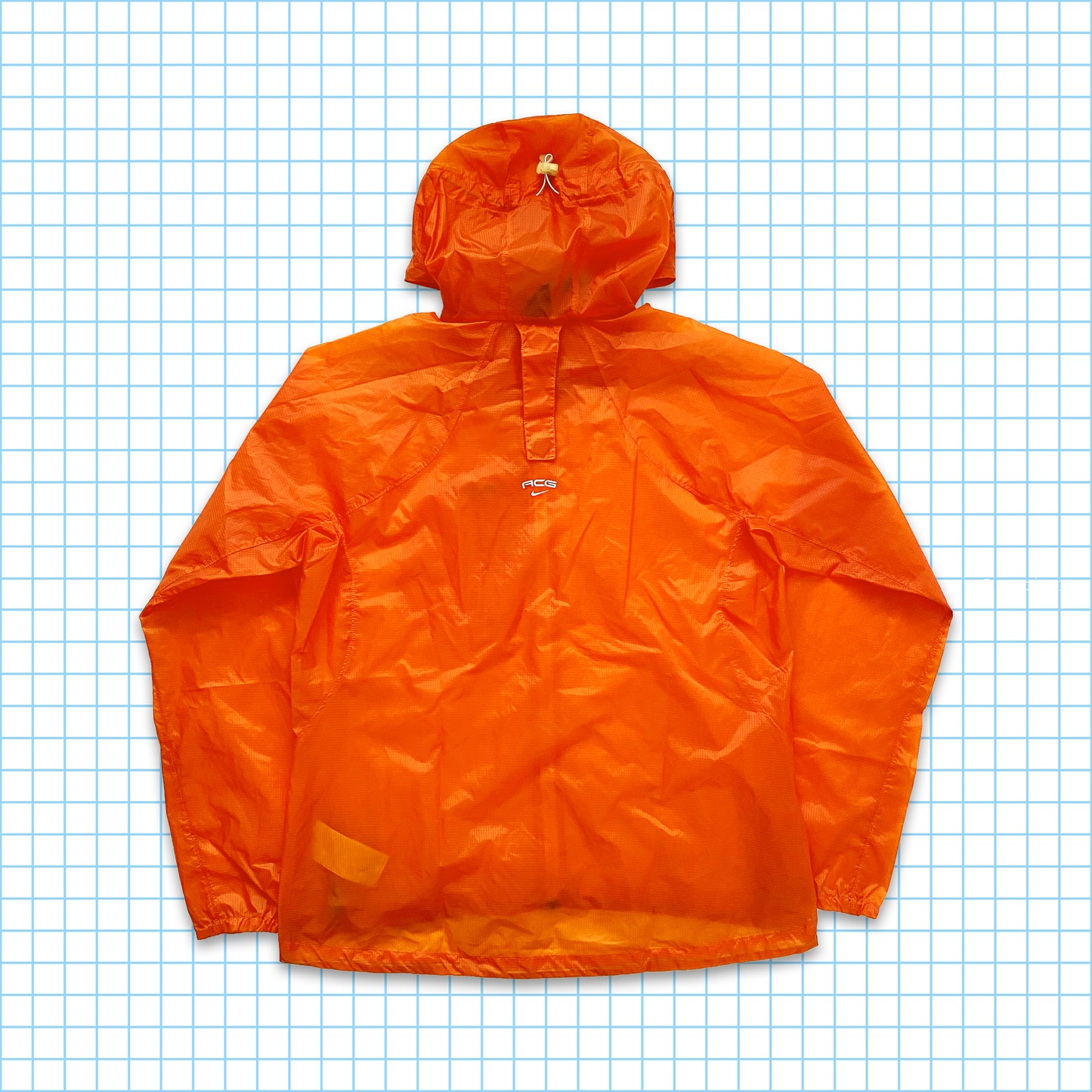 Vintage Nike ACG Bright Orange Semi Transparent Ripstop Jacket - Extra Large