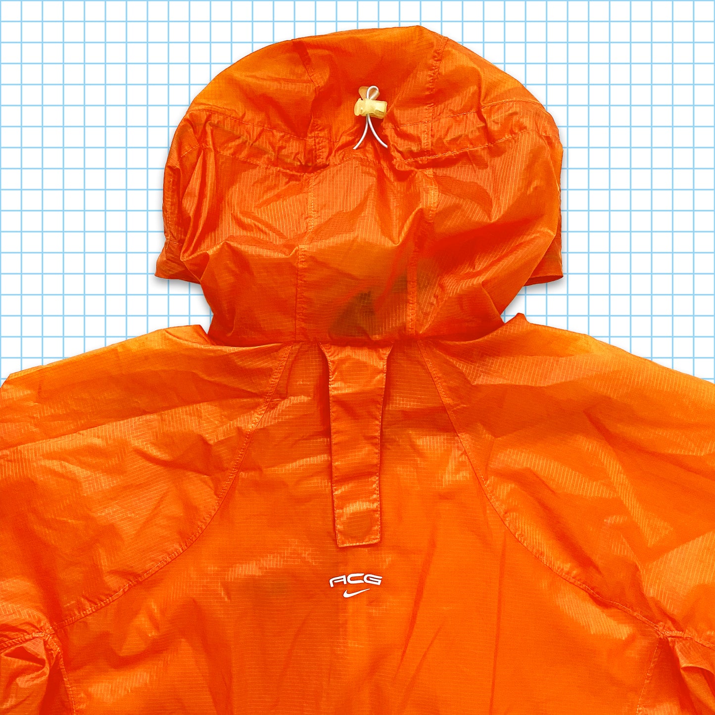 Vintage Nike ACG Bright Orange Semi Transparent Ripstop Jacket - Extra Large