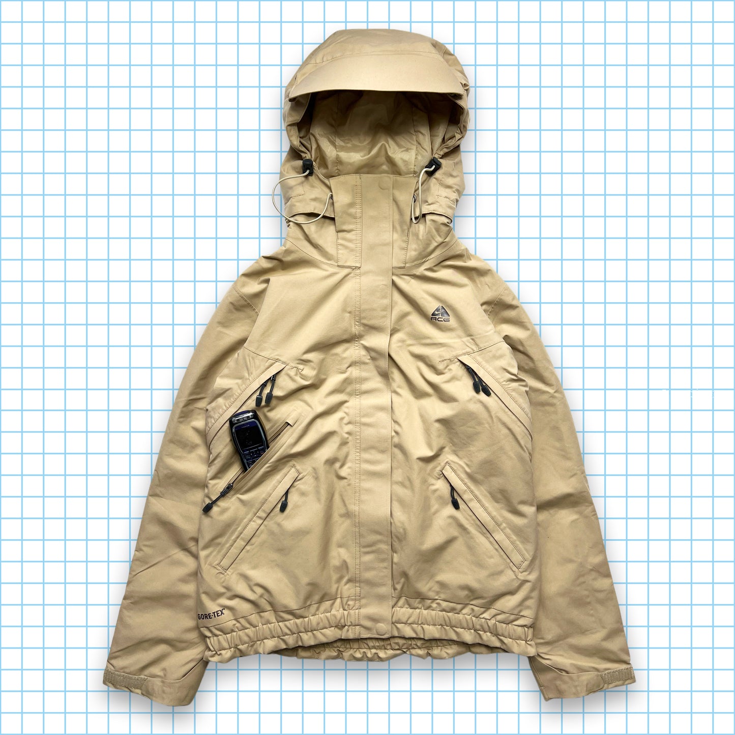 Nike ACG Light Beige Gore-Tex Tri-Pocket Padded Jacket - Small