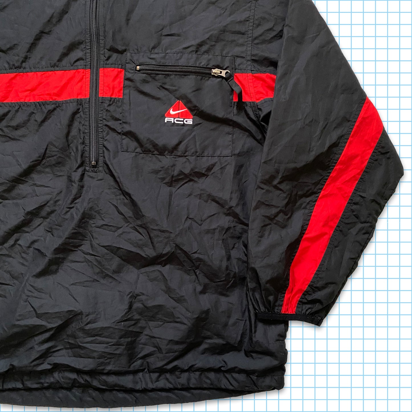 vintage Nike ACG Nylon Extérieur Shell Demi-Zip - Moyen
