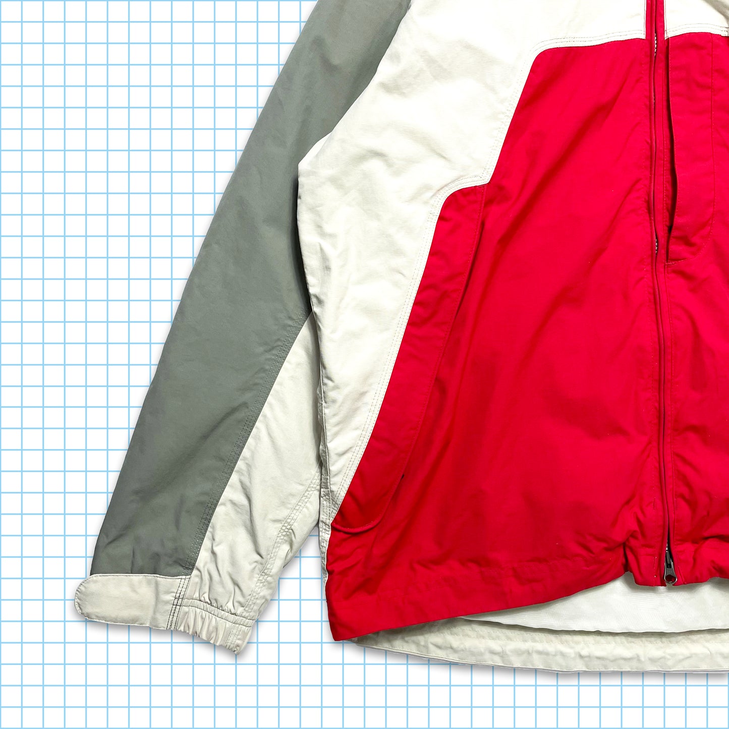 Vintage Nike ACG Red/White/Grey Panelled Jacket - Large / Extra Large