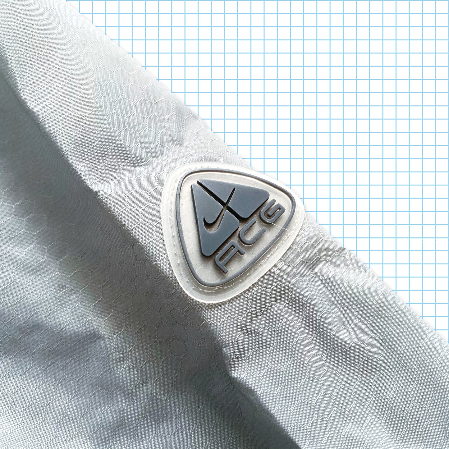 Vintage Nike ACG Argent/Bleu Rip Stop Coque Extérieure - Moyen