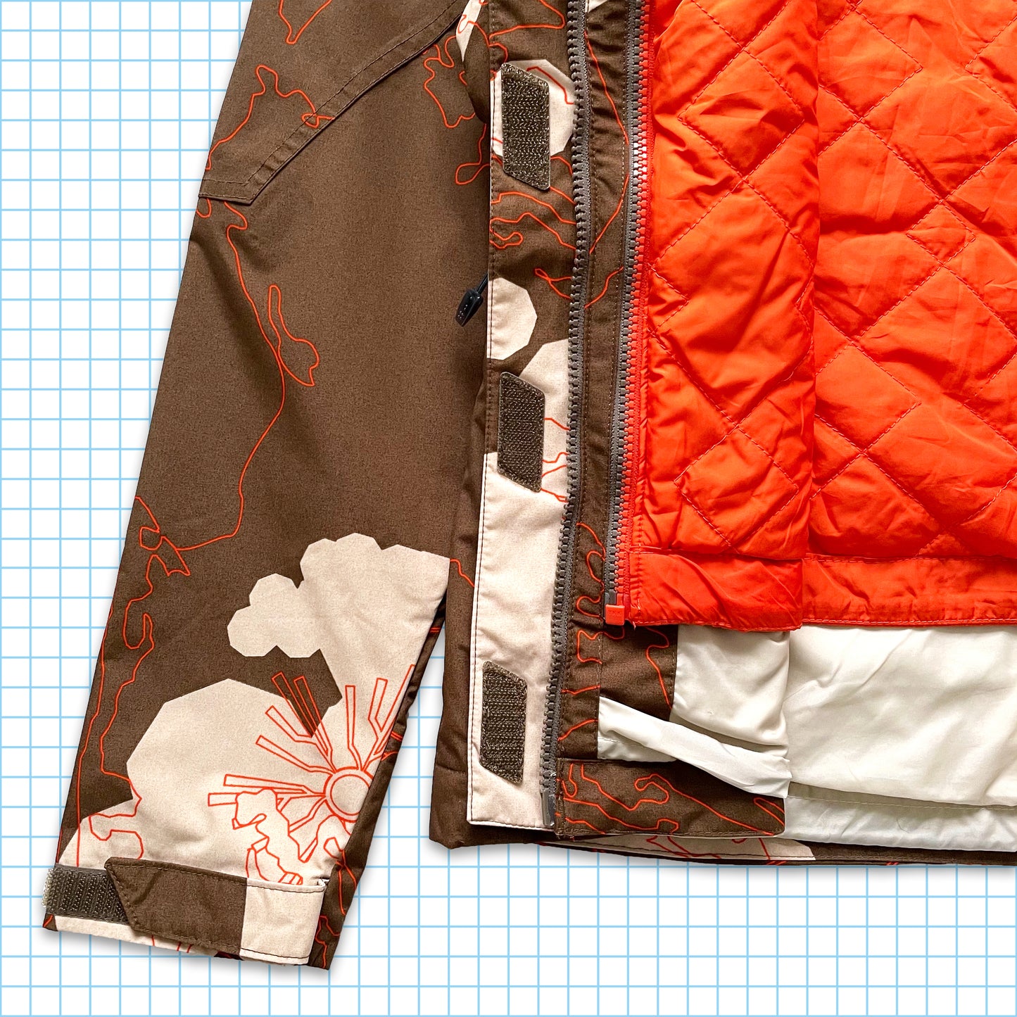Vintage Nike ACG 2in1 Abstract Outline Heavy Padded Jacket - Small / Medium