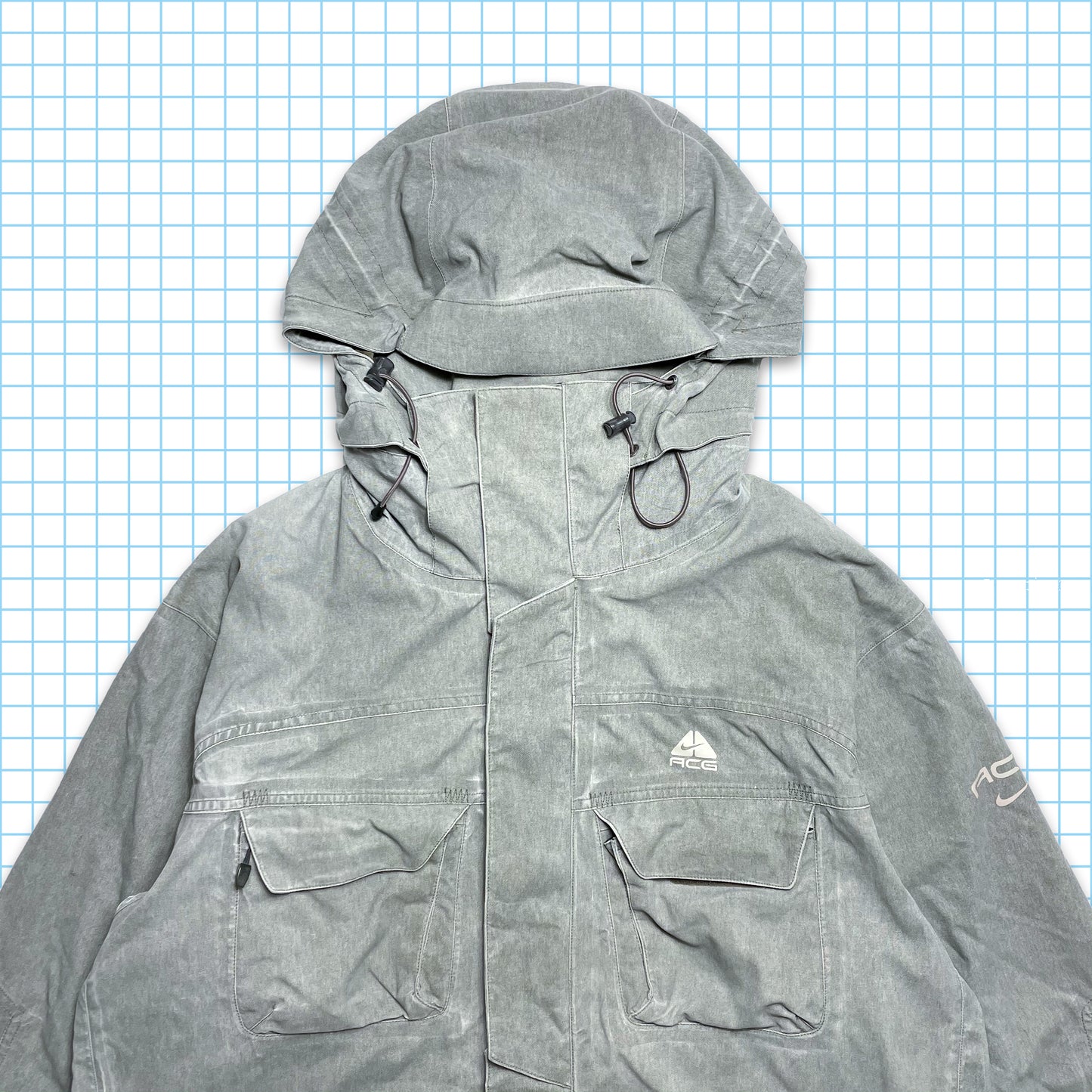 Vintage Nike ACG Brushed Grey Multi Pocket Padded Jacket - Extra Large /. Extra Extra Large