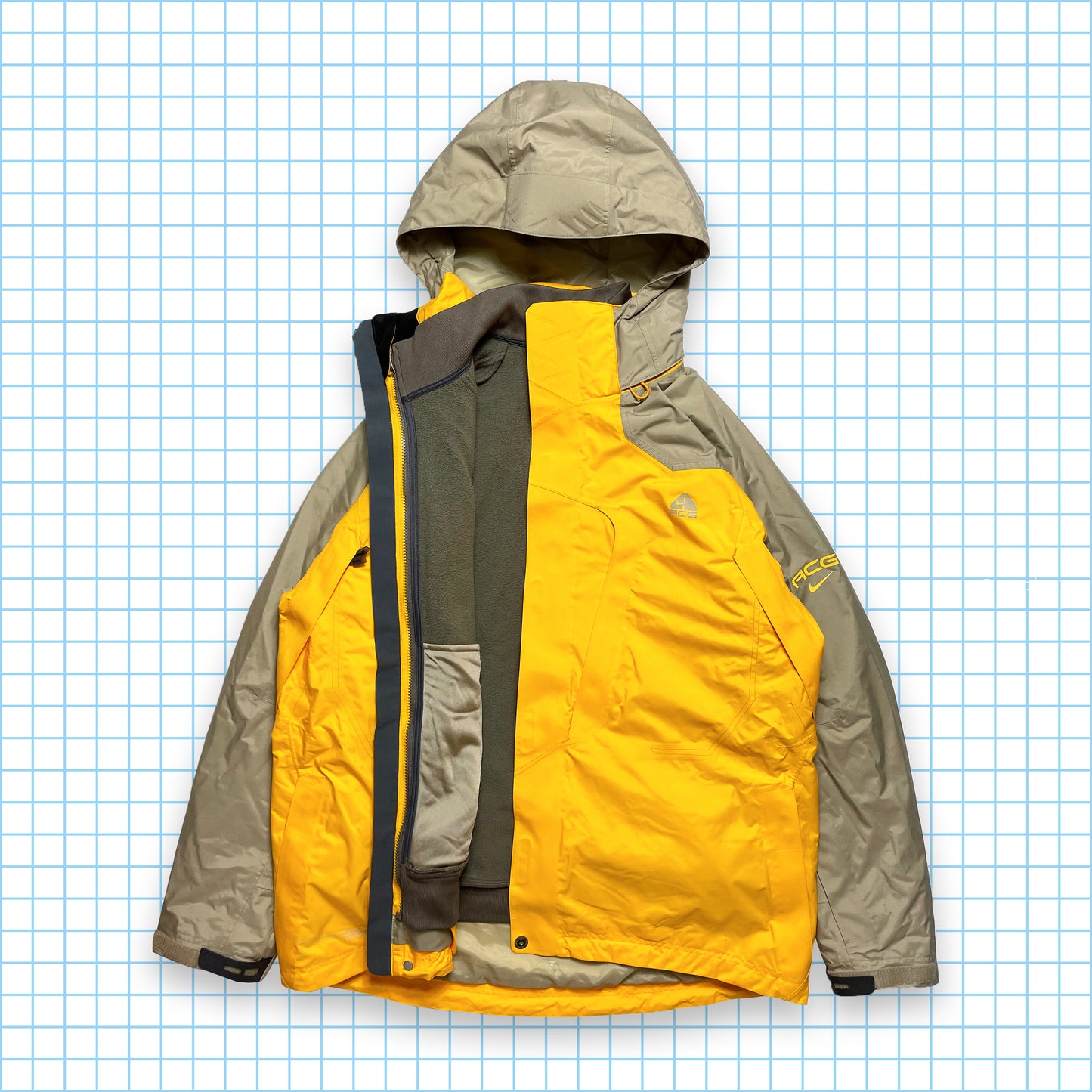 Nike ACG Bright Yellow Storm-Fit 5 2in1 Padded Heavy Weight Jacket - Extra Large